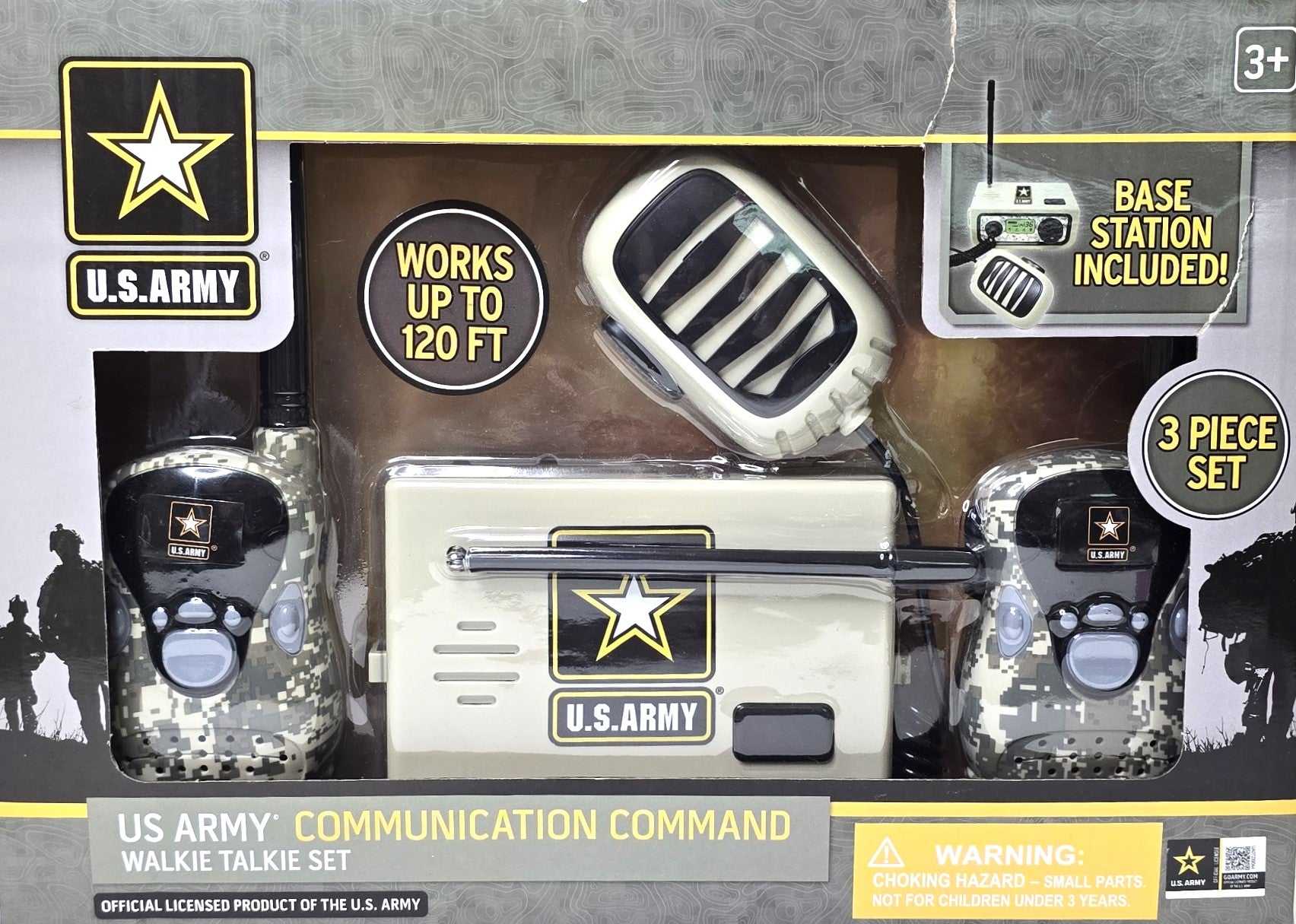 US Army Communication Command Walkie Talkie Set Base Station 3 Piece Set