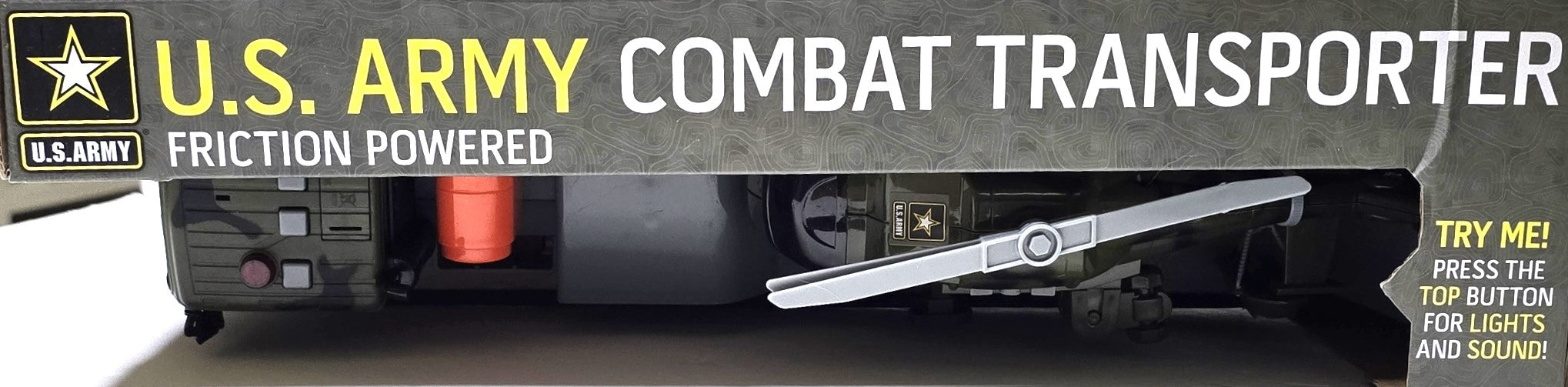 U.S Army Combat Transporter Light Sound Friction Powered Helicopter