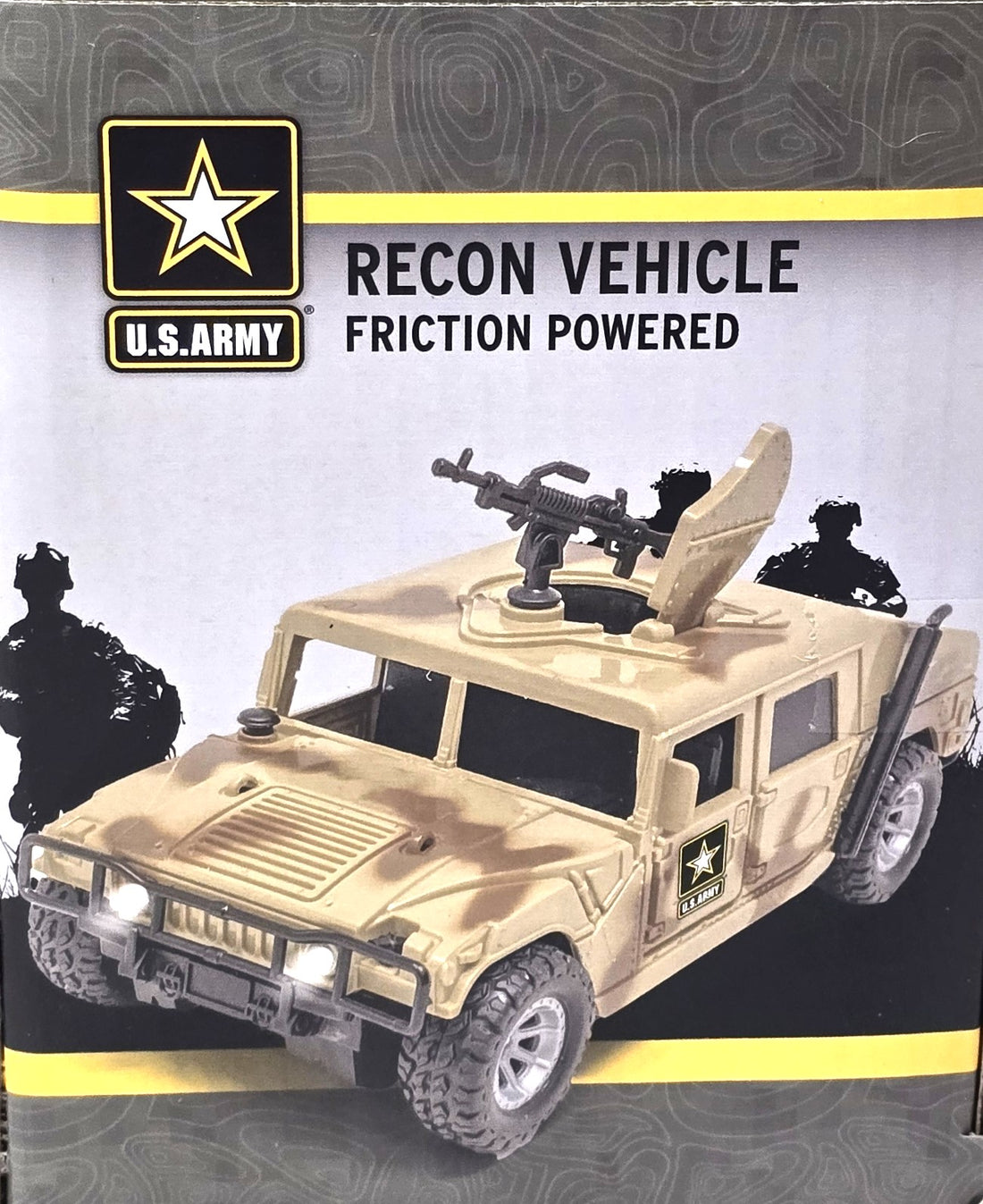 U.S. Army Recon Vehicle, Army Battle Truck, with Light & Sound Friction Powered