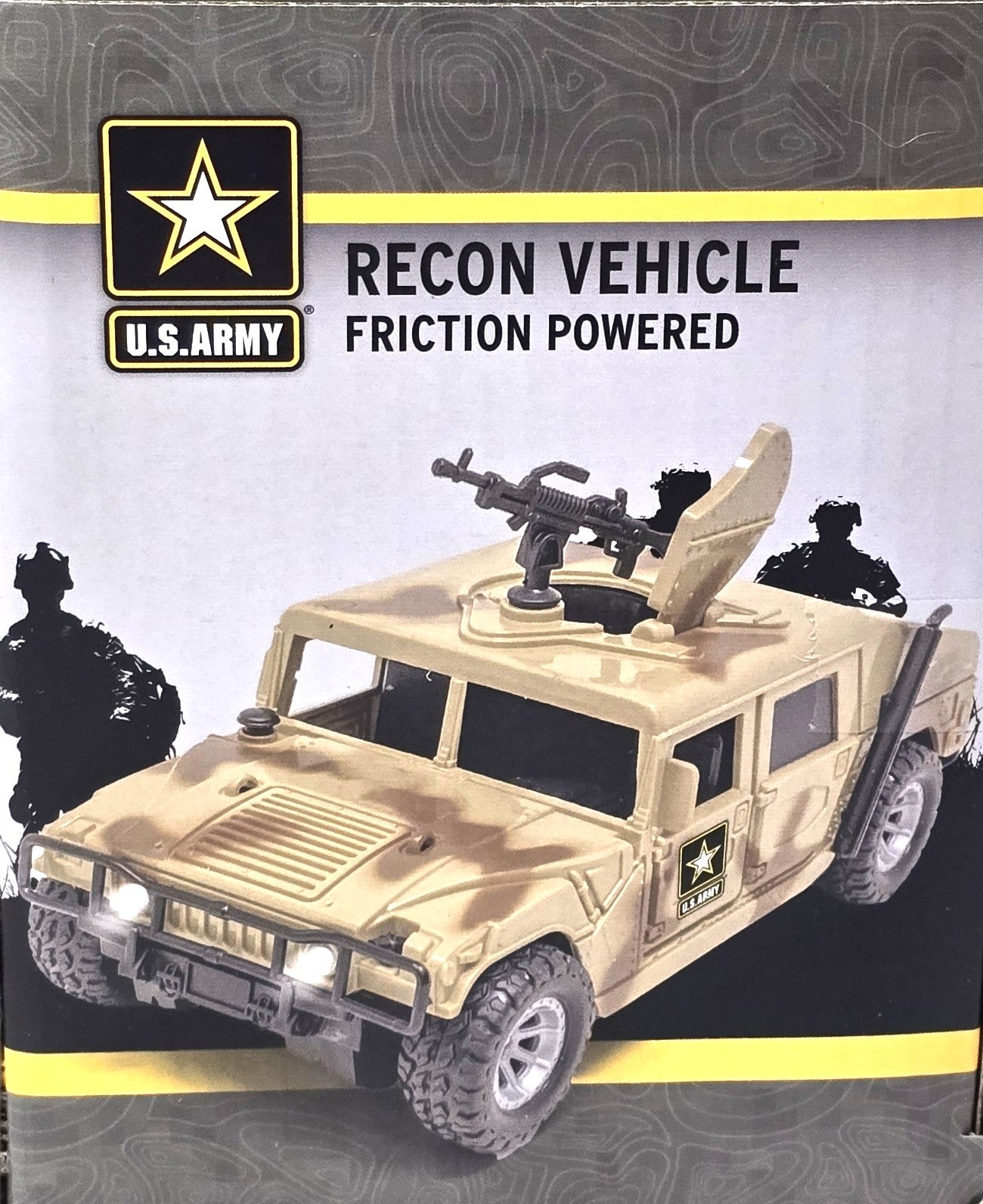 U.S. Army Recon Vehicle, Army Battle Truck, with Light & Sound Friction Powered