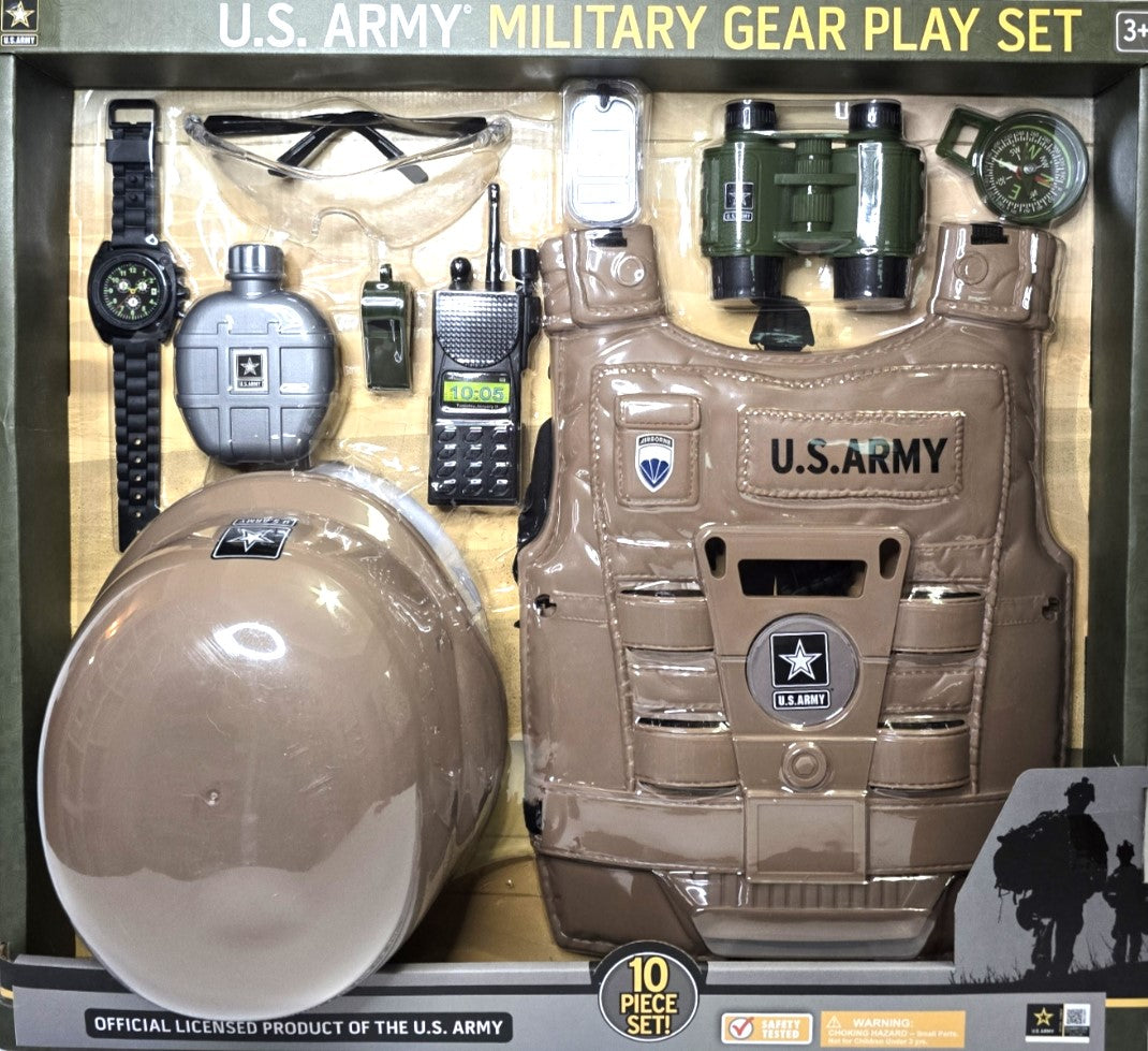 US Army Military Gear 10 pc Play Set