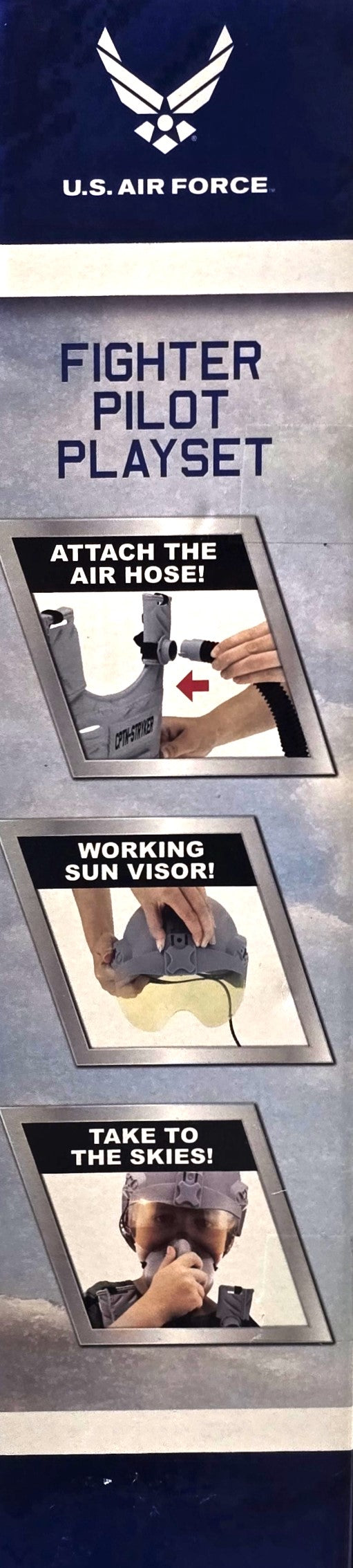 US Air Force Fighter Pilot Playset 6-piece Set Air Hose & Sun Visor