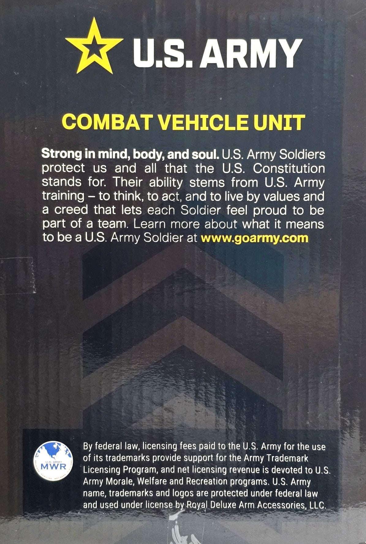 US Army Combat Vehicle Unit with 4-piece Toy Set, Weapon and Soldier 5+