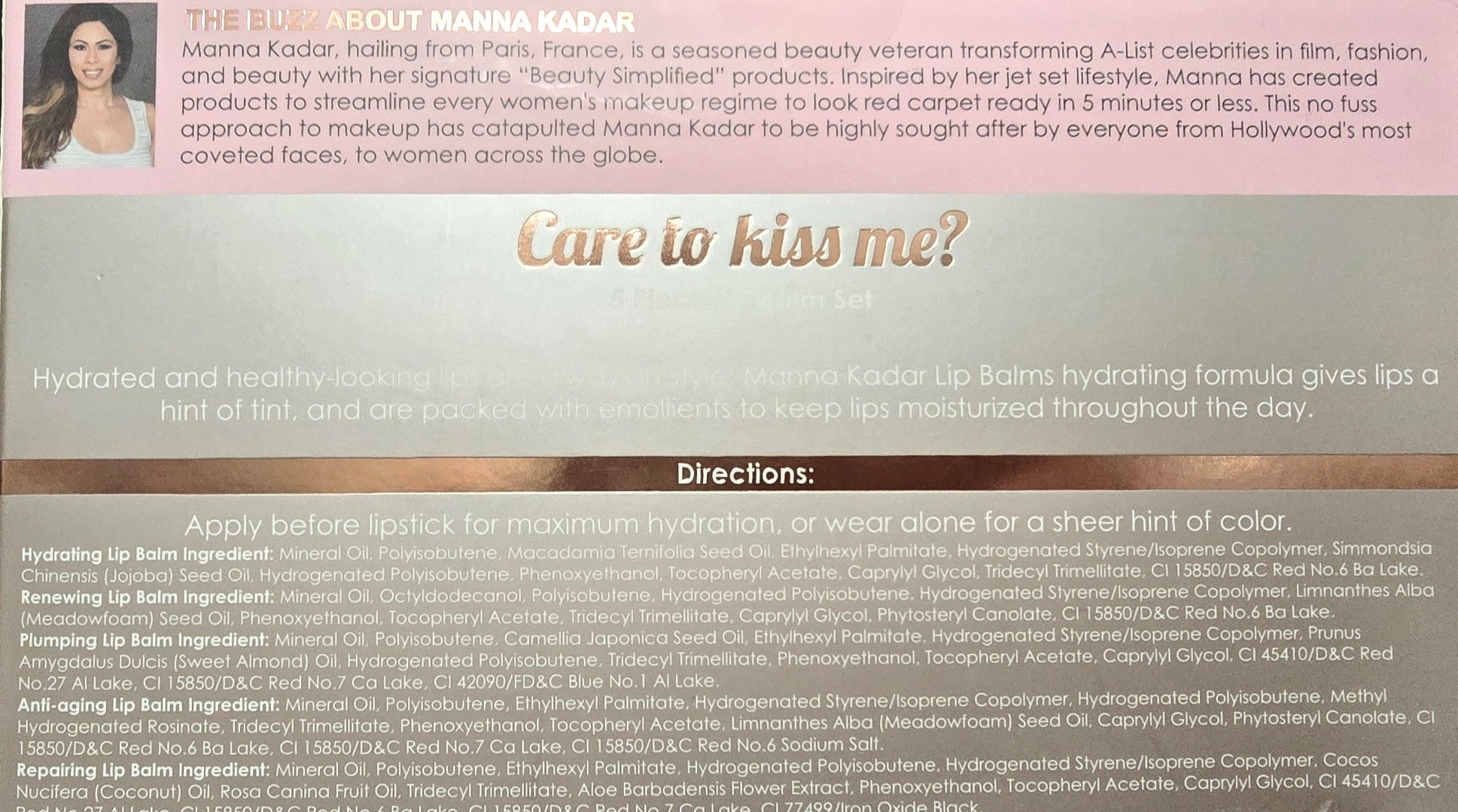 Manna Kadar Care to Kiss me? Lip Balm Set 1.44 fl oz