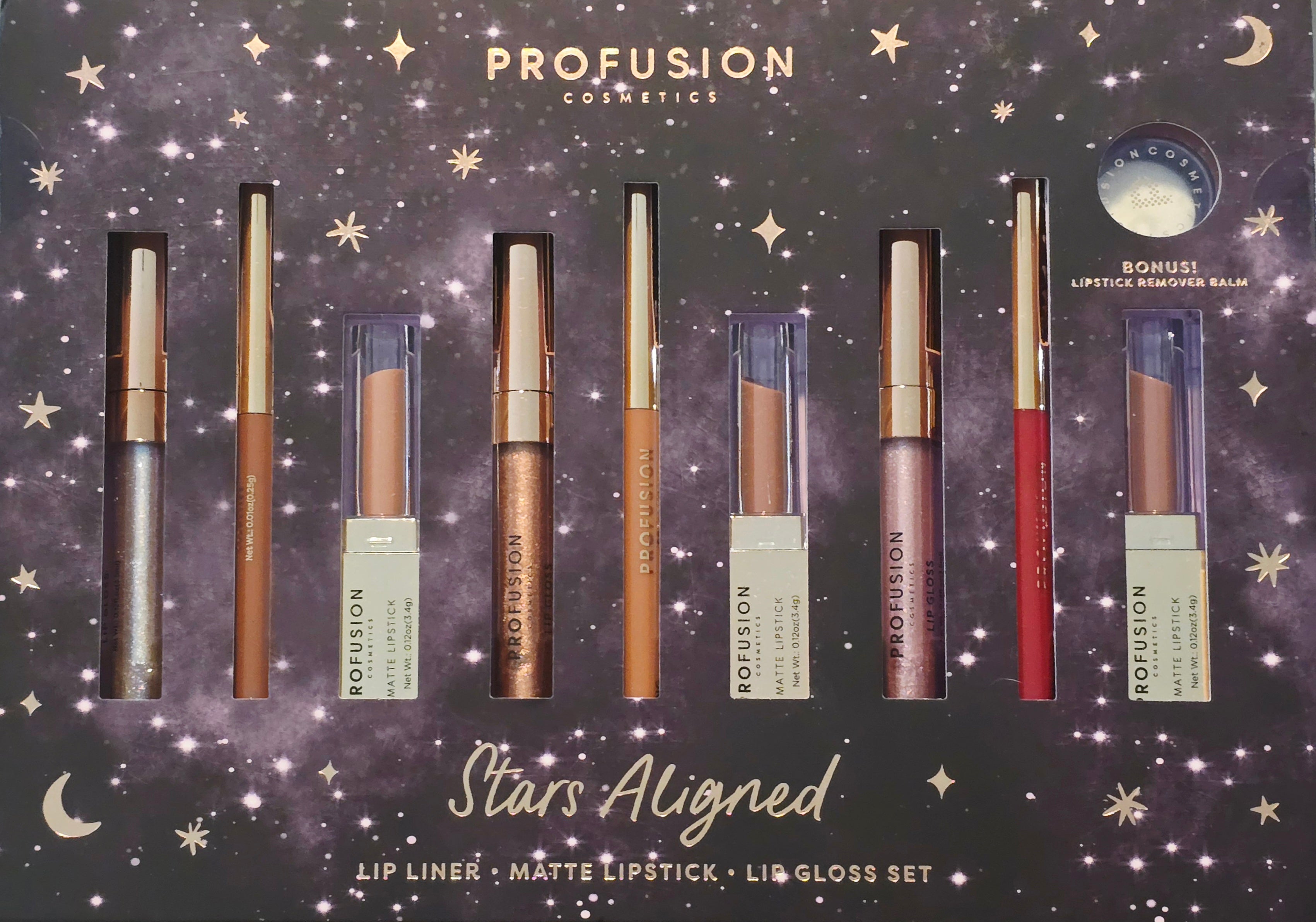 PROFUSION Stars Aligned Lip Liner Matte Lipstick Gloss Set