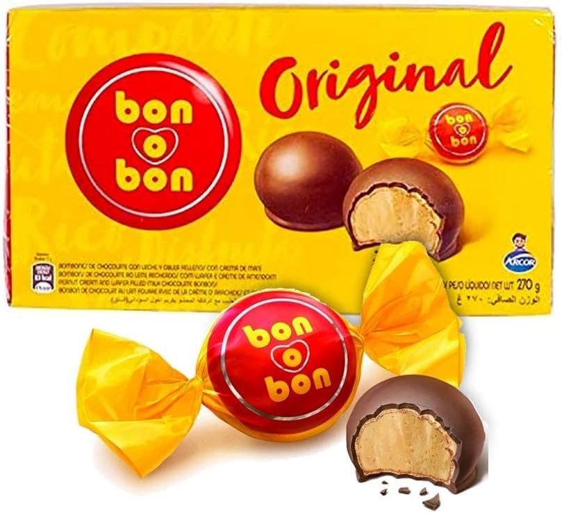 Bon o Bon Chocolate Truffle Mix, Milk, Dark, & White Chocolate Truffles with a Smooth Peanut Filling, 5.29 oz
