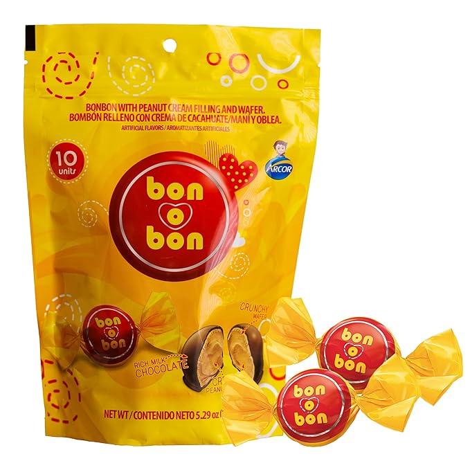 Bon o Bon Chocolate Truffle Mix, Milk, Dark, & White Chocolate Truffles with a Smooth Peanut Filling, 5.29 oz