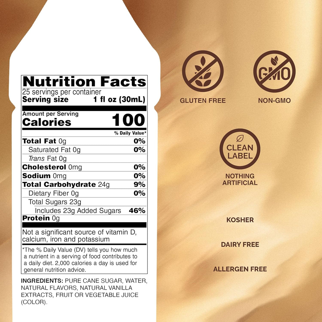 Monin - Vanilla Syrup, Versatile Flavor, Great for Coffee, Shakes, and Cocktails, Gluten-Free, Non-GMO (750 ml)