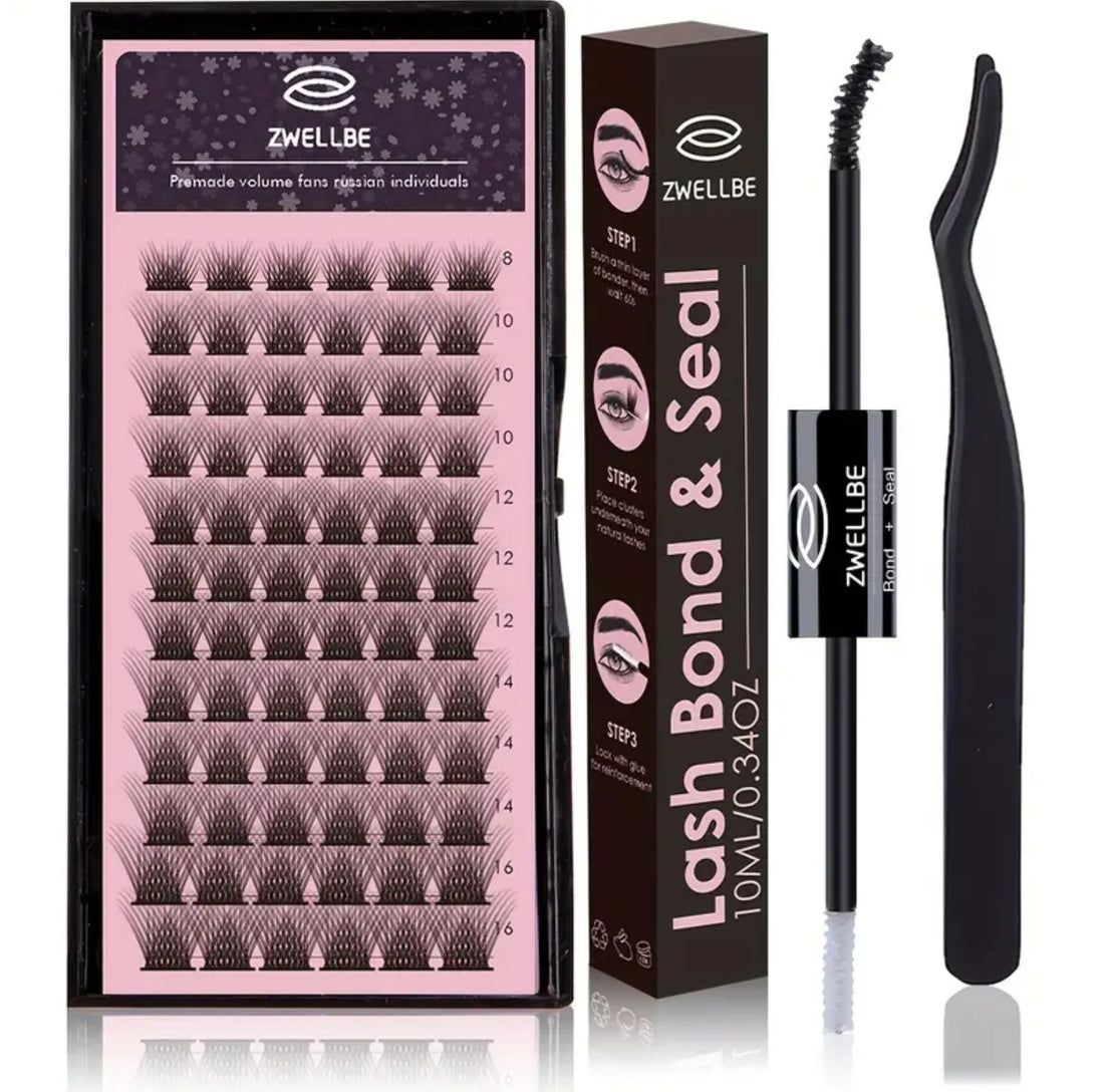 72 Eyelashes Extension Cluster Kit