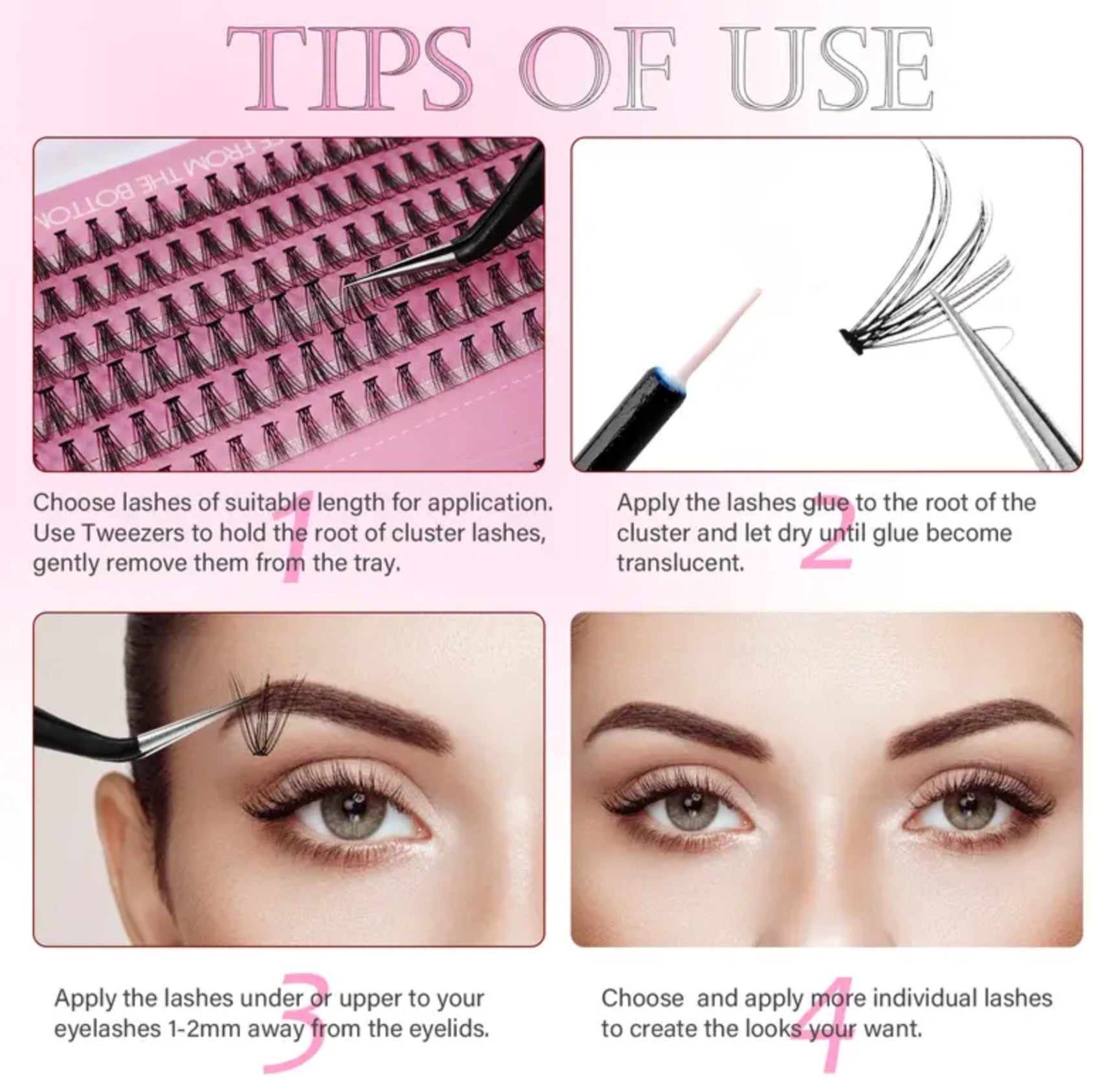 CANVALITE 10D & 20D Black Cluster Eyelashes