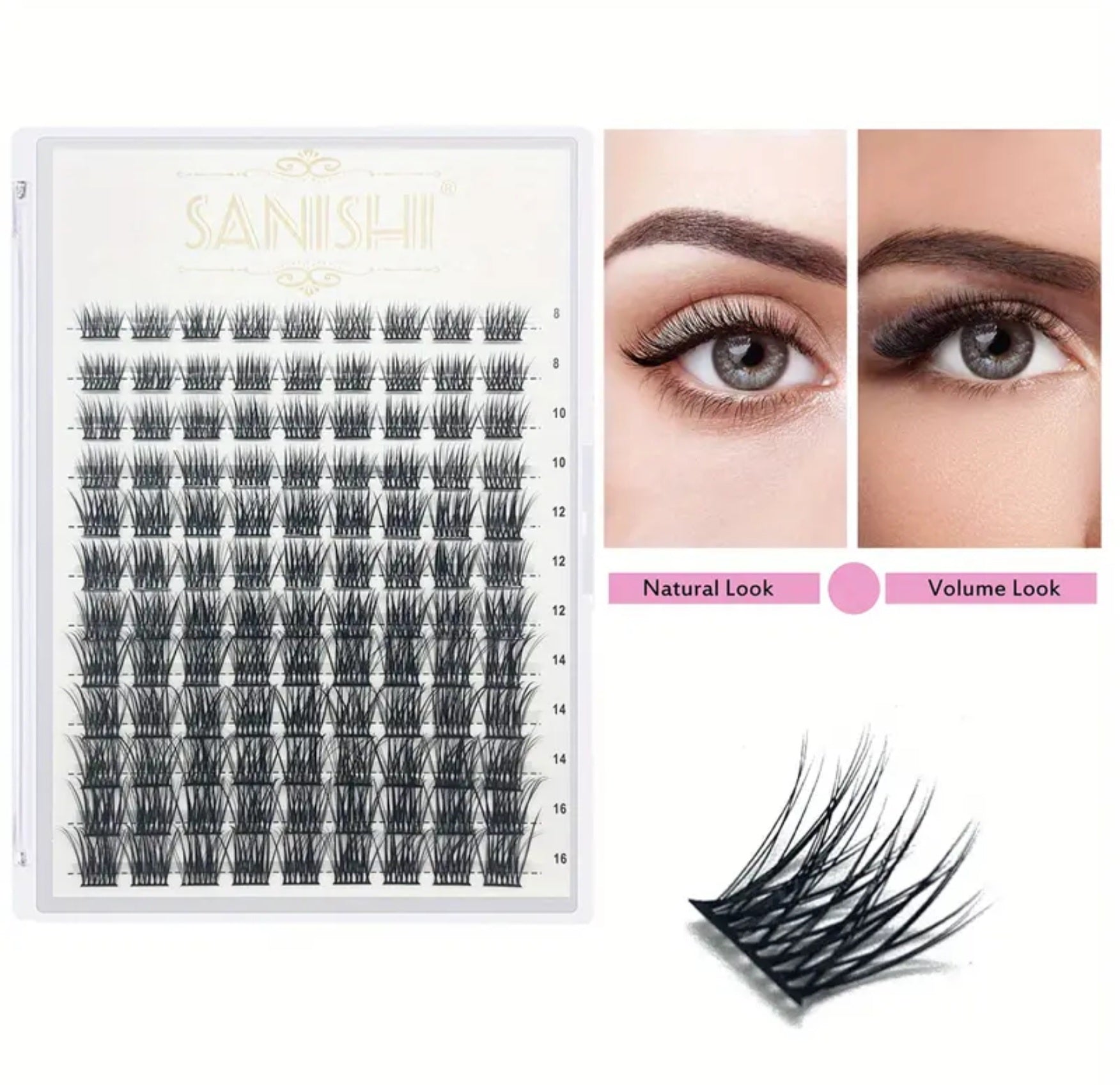 SANISHI 108 Lash D Clusters 8-16mm (Pre-Order)