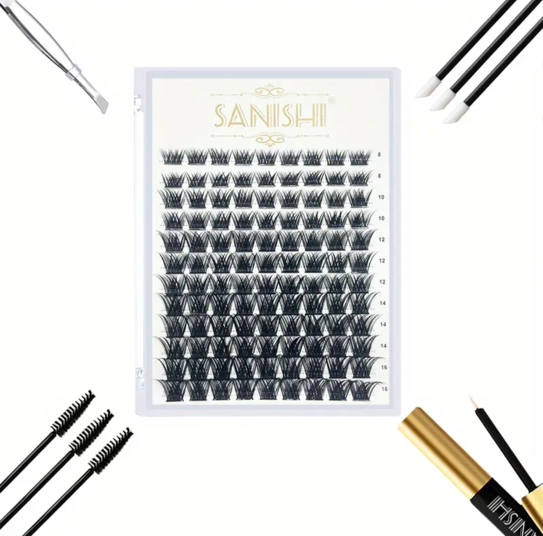 SANISHI 108 Lash D Clusters 8-16mm (Pre-Order)
