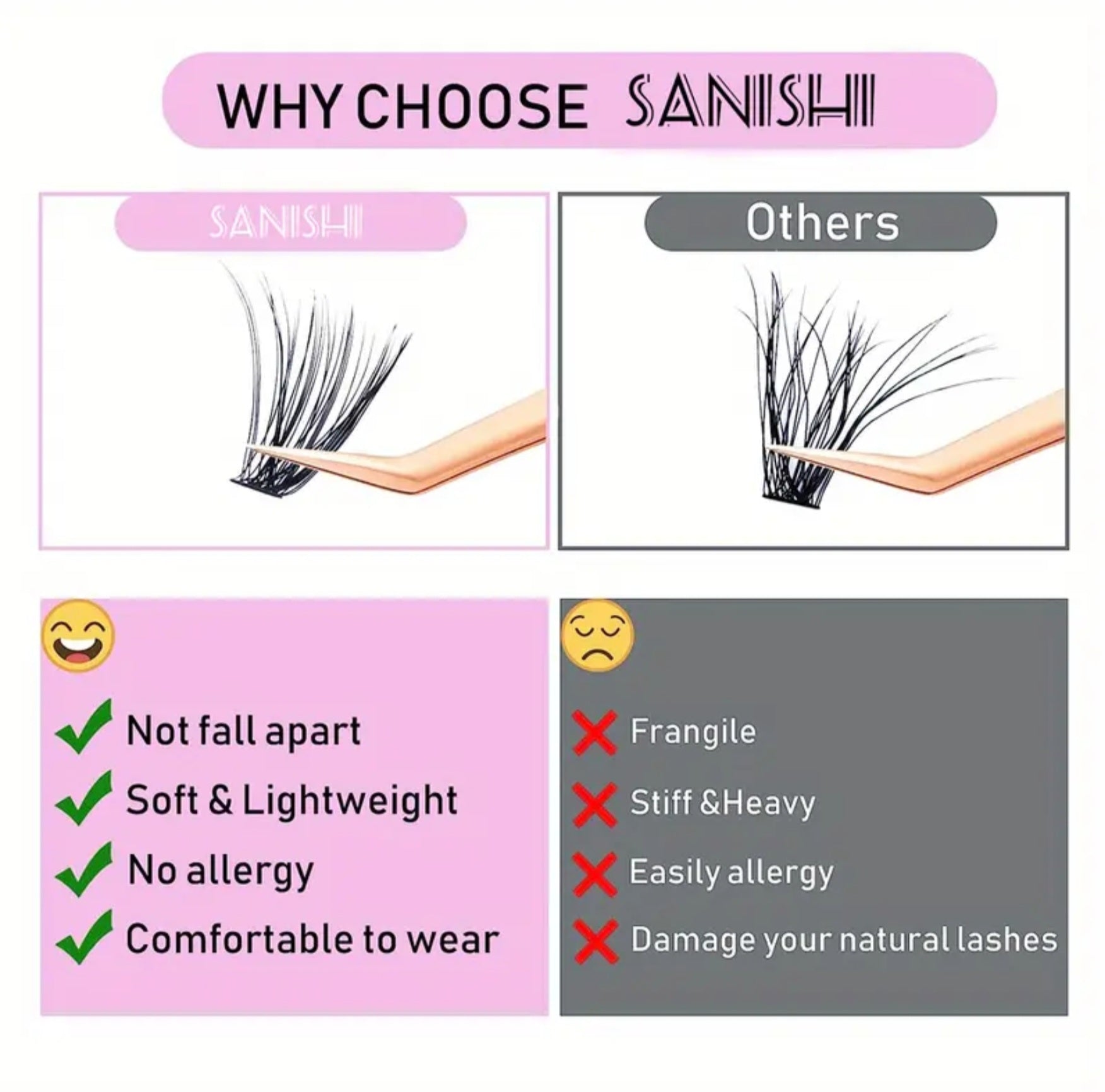 SANISHI 240 Lash D Clusters 9-16mm (Pre-Order)