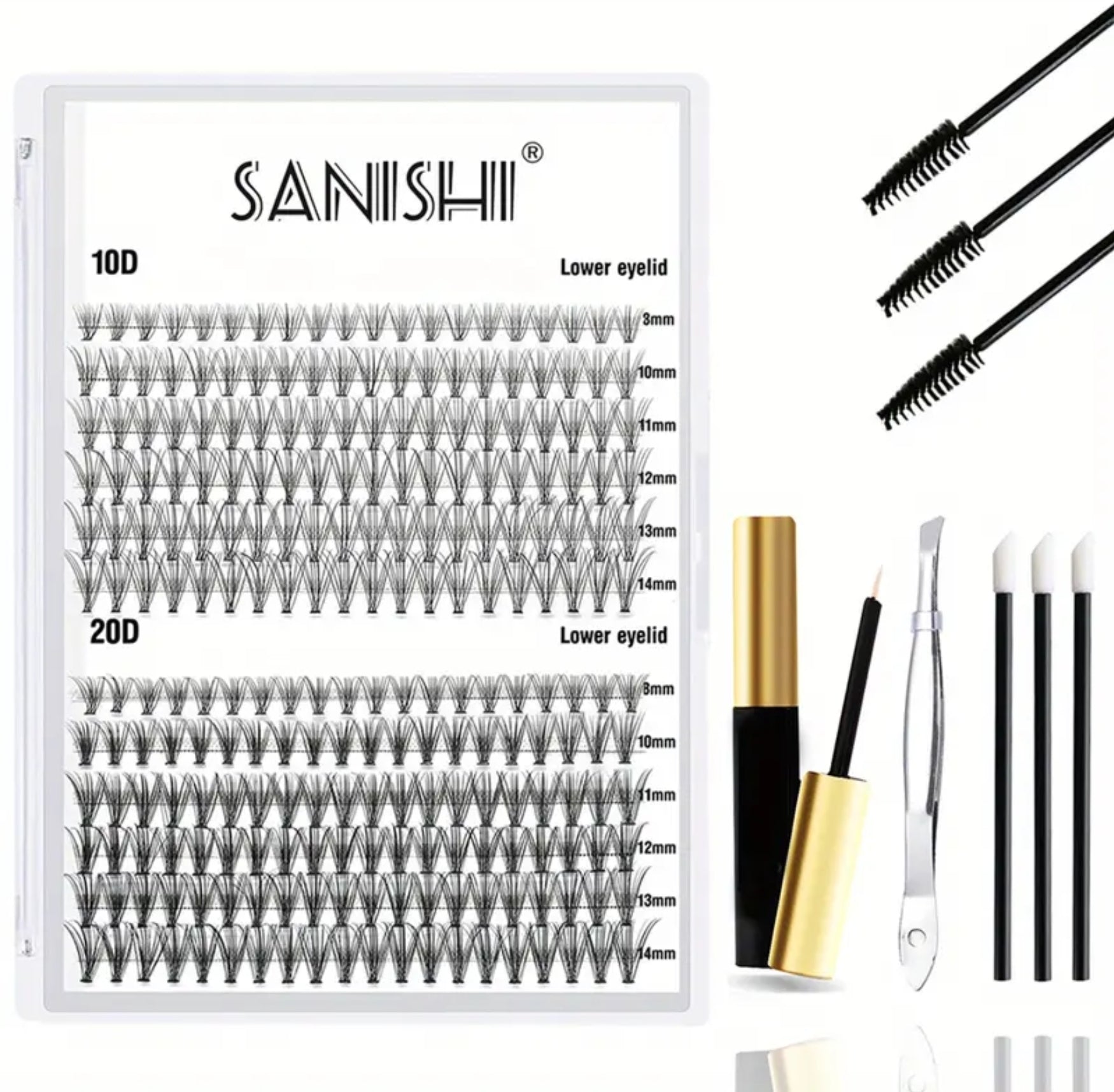 SANISHI 240 Lash D Clusters 9-16mm (Pre-Order)