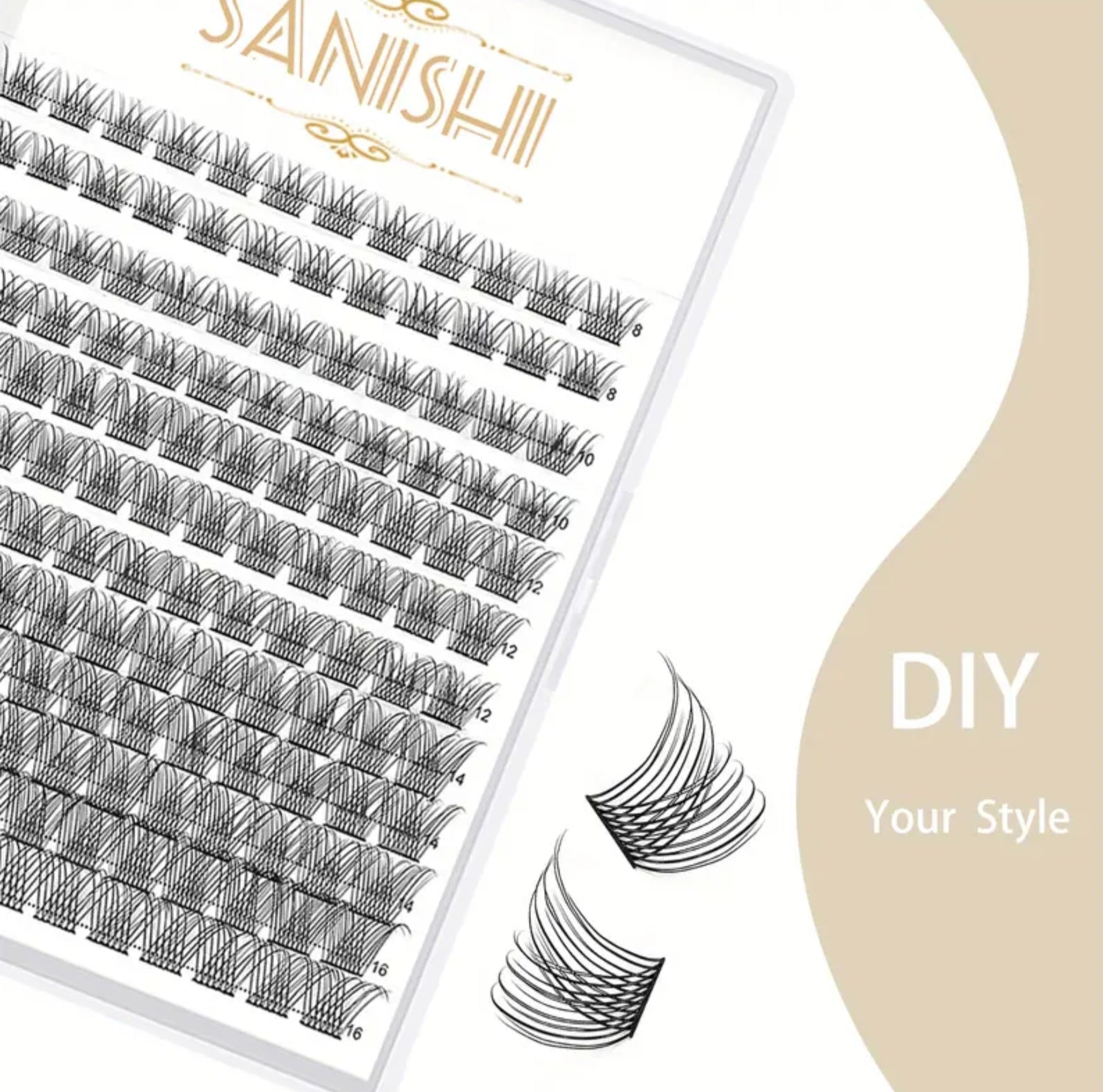 SANISHI 144 Lash Clusters C & D Curl (Pre-Order)