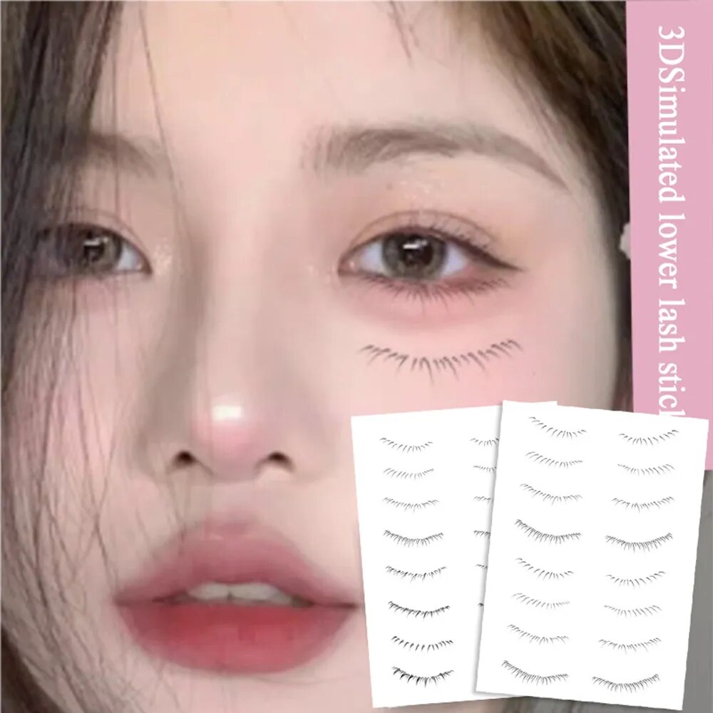 Lower Eyelash Tattoo Long-Lasting Waterproof And Sweatproof Simulation 3D False Eyelash Enlarge Double Under Eye Eyelash Sticker