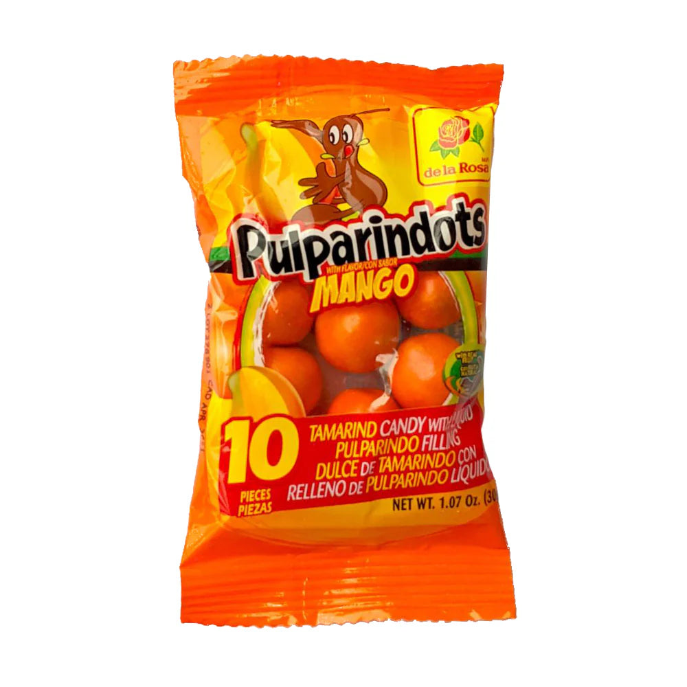 Pulparindots Dulce de Tamarindo Sabor Mango 12 Sobres 360 gr.
