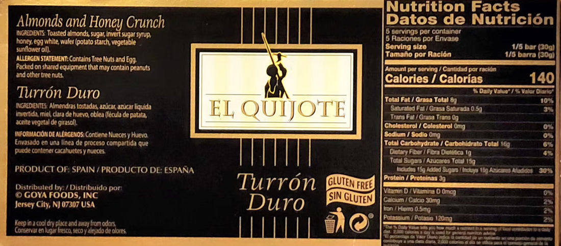 El Quijote Turron 3 different Flavors