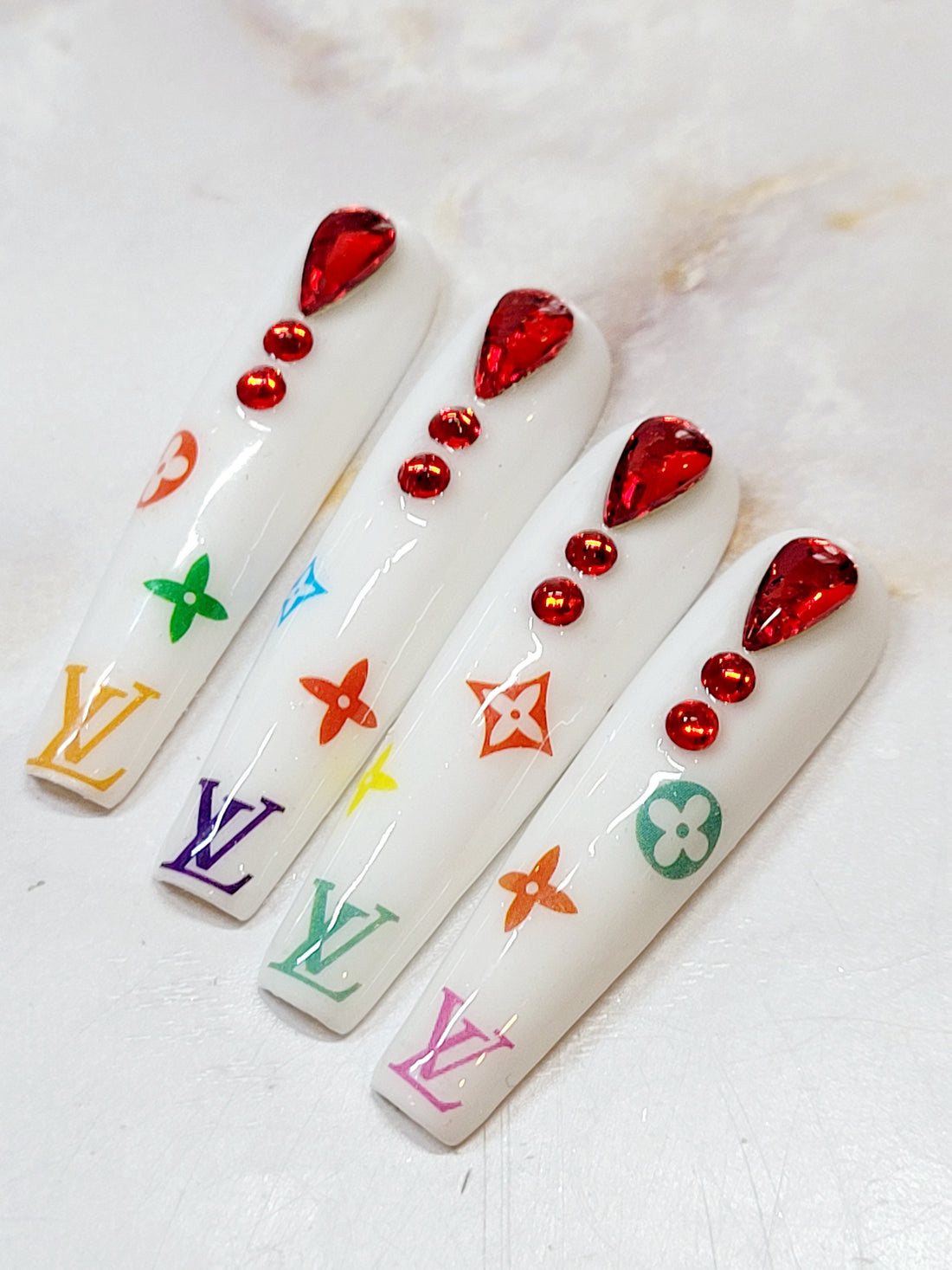 XXL Coffin Logo Decals Custom Press-Ons with Foils and Rhinestones