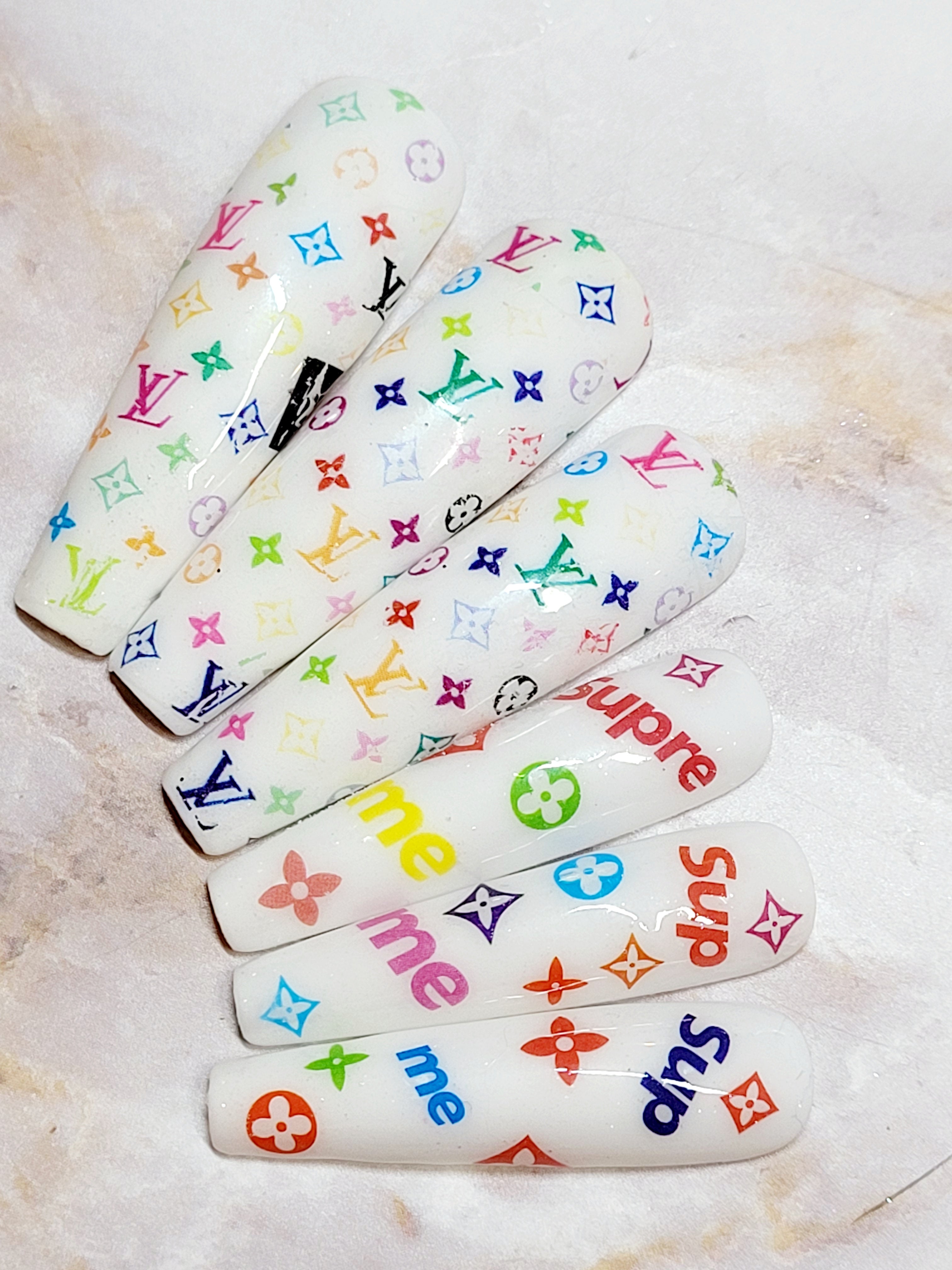 XXL Coffin Logo Decals Custom Press-Ons with Foils and Rhinestones