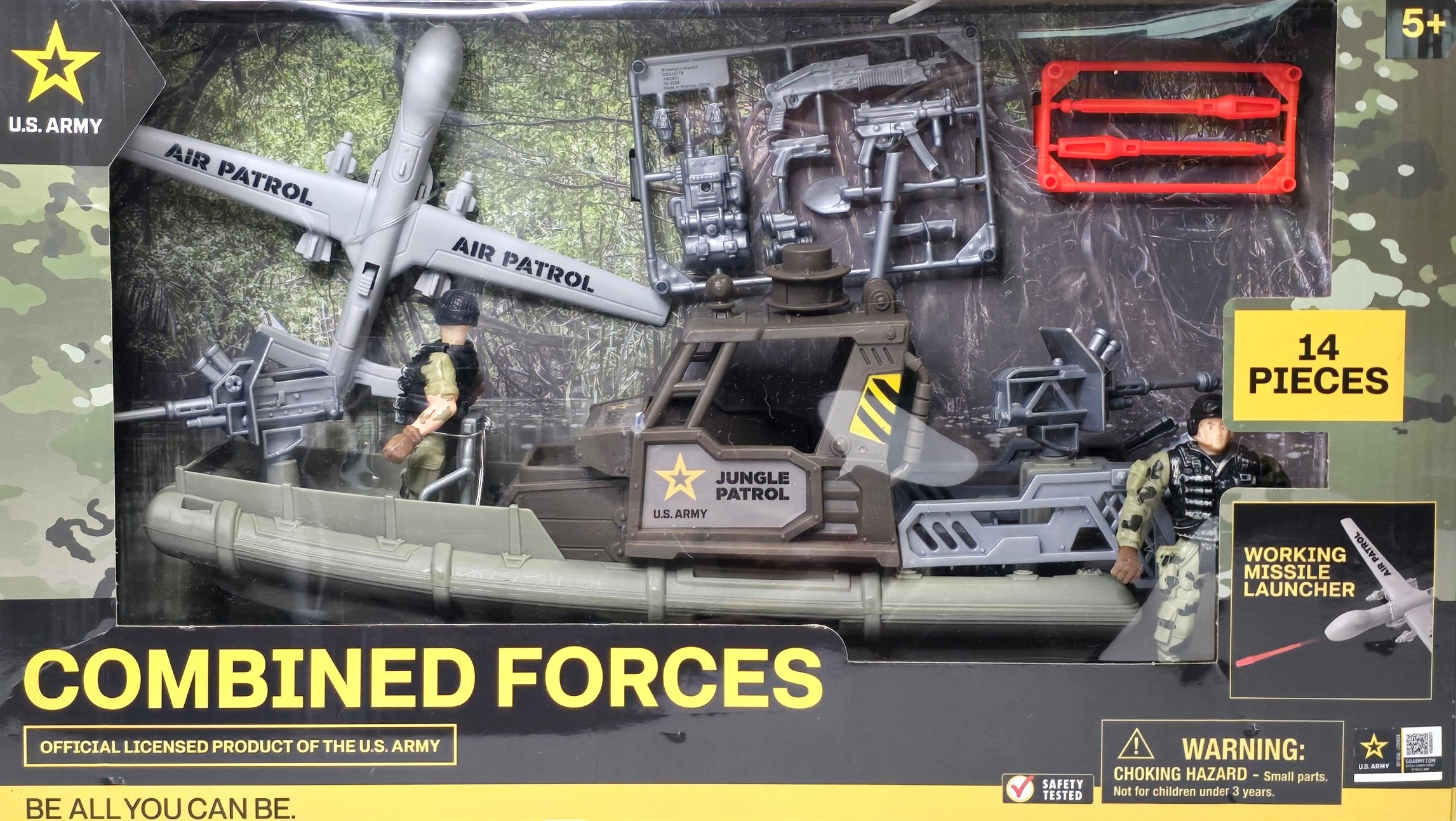 US Army Combined Forces Jungle Force Boat w/ Working Missile