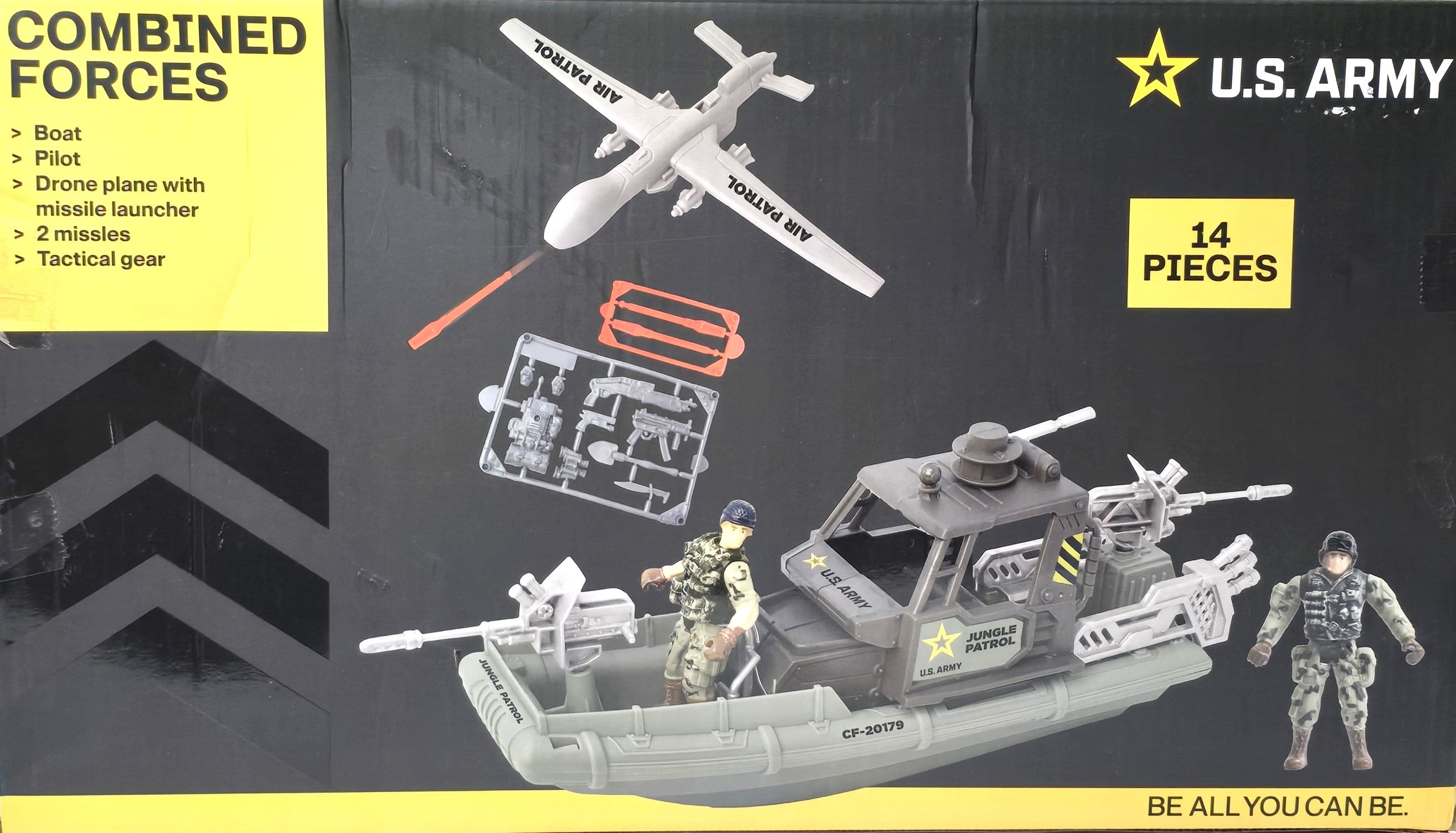 US Army Combined Forces Jungle Force Boat w/ Working Missile