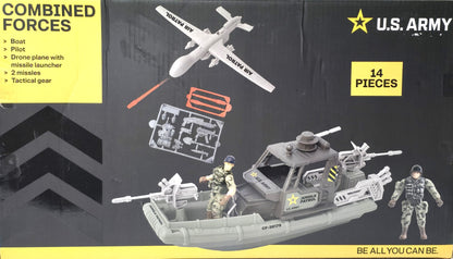 US Army Combined Forces Jungle Force Boat w/ Working Missile