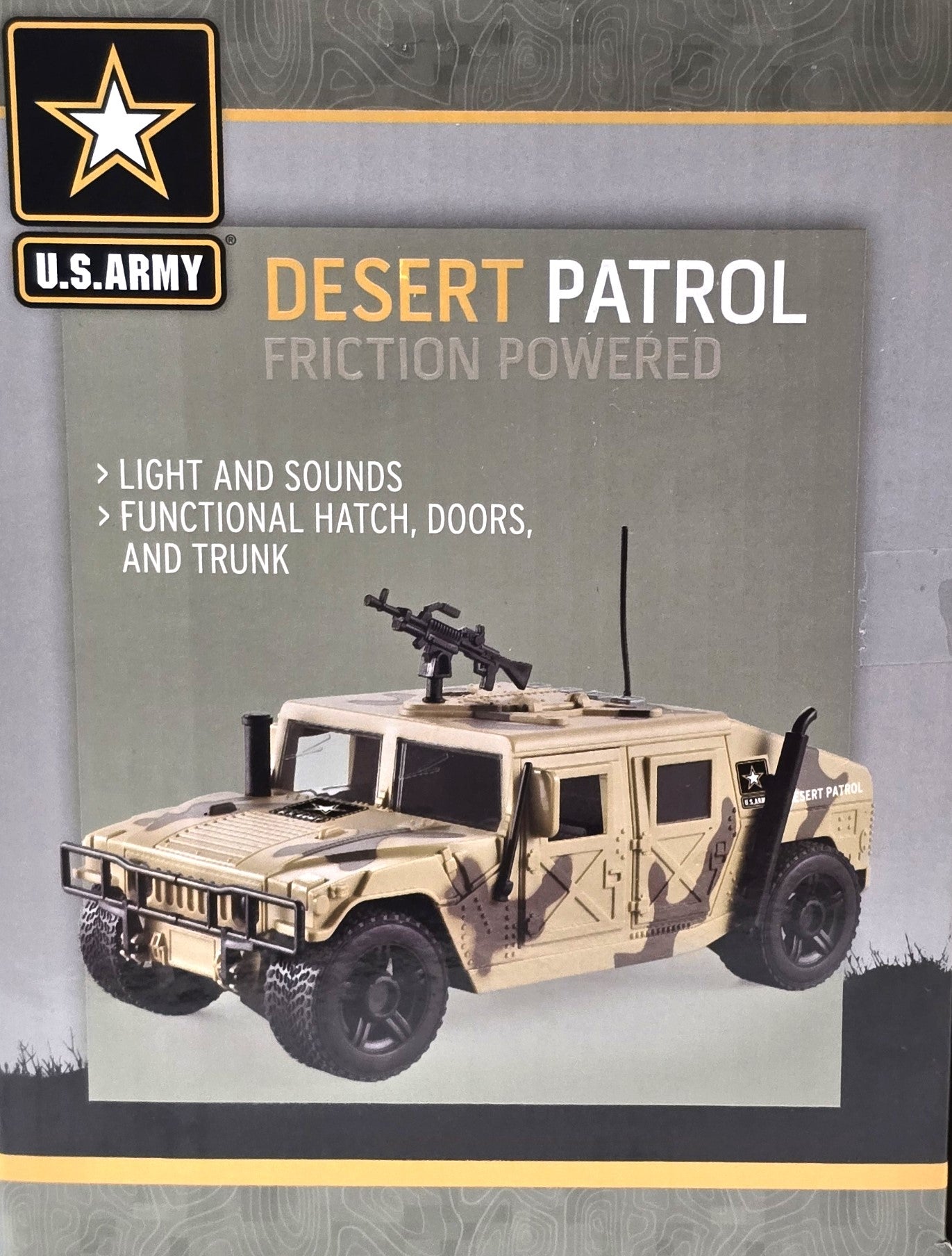 US Army Desert Patrol Friction Power Vehicle 1:6 Scale with Lights and Sounds