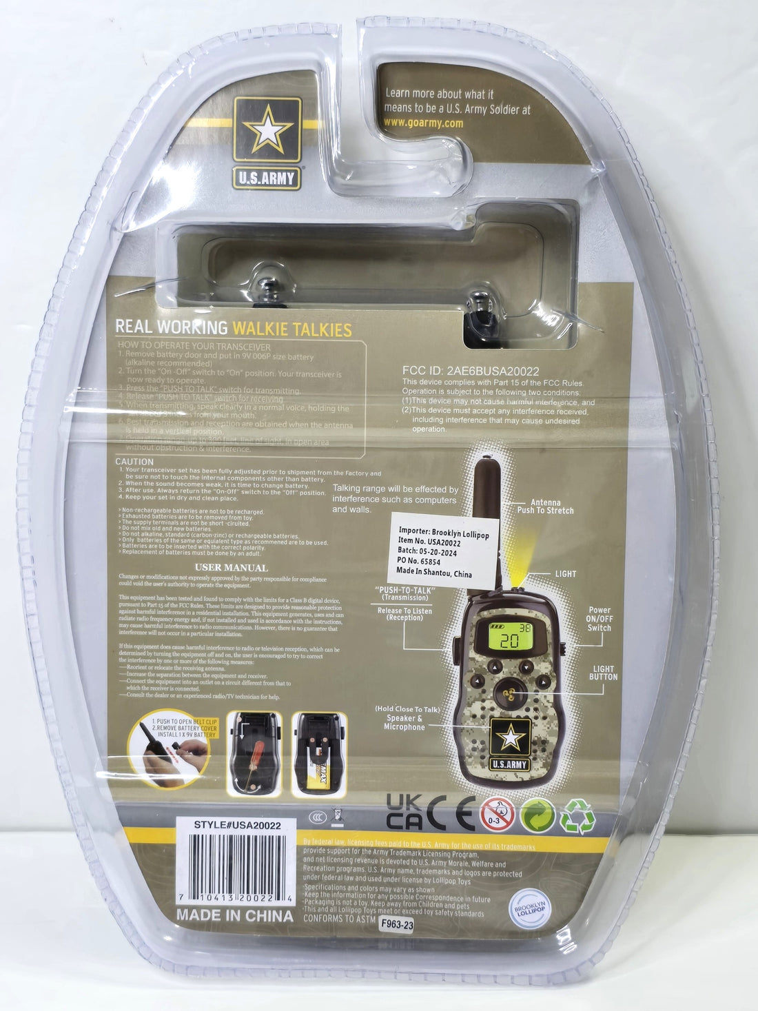 US Army Walkie Talkies Upto 329ft Communication Distance 5+