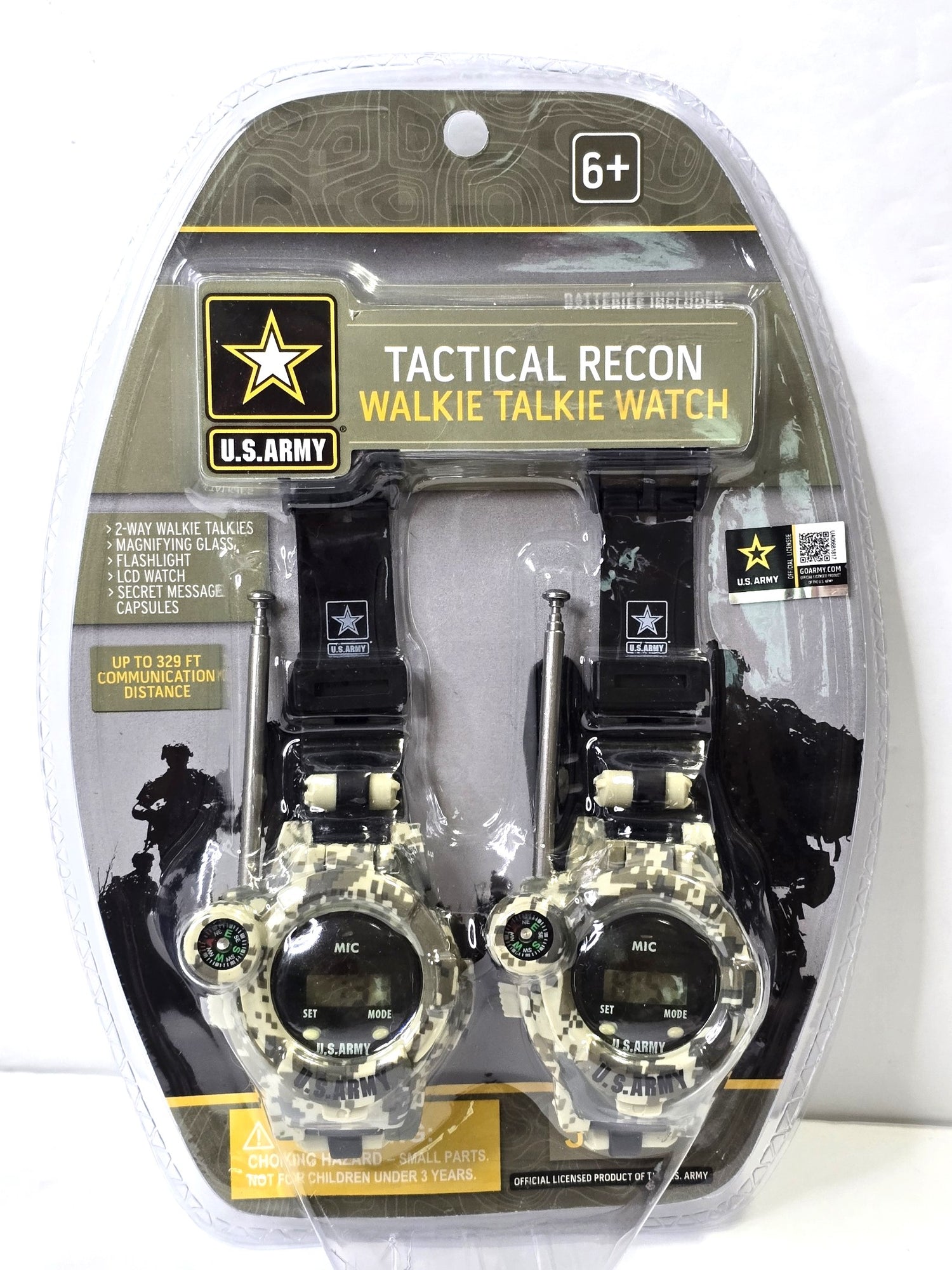 US Army Tactical Recon Walkie Talkie Watch up to 329 ft Communication Distance 6+