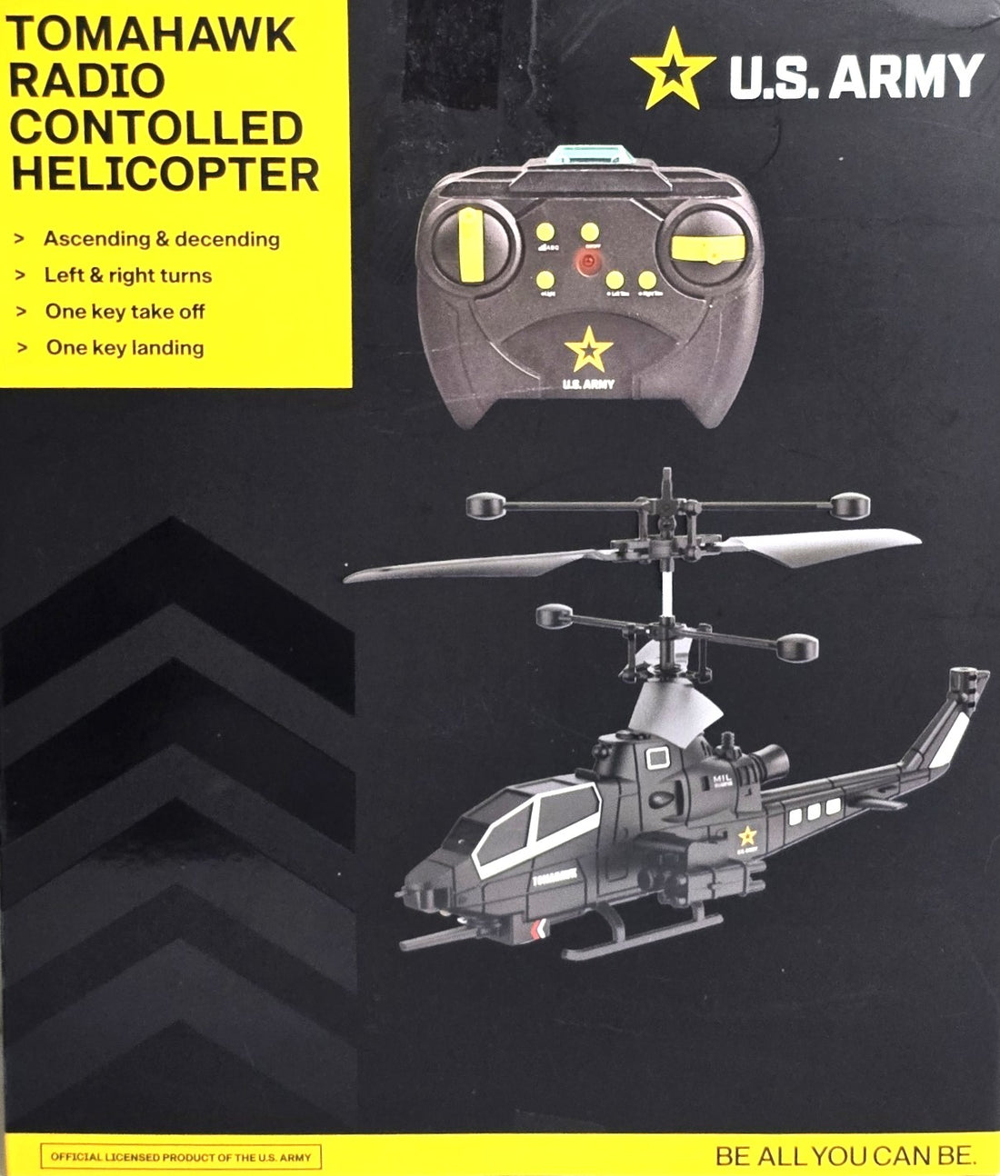 US Army Remote Control Tomahawk Helicopter Toy, Flying Radio Controlled Military Combat Copter Model, RC Planes 8+