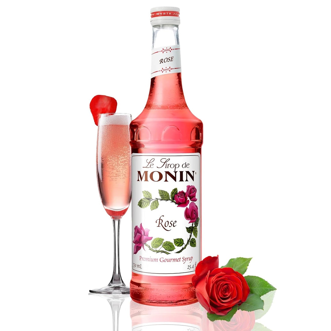 Monin - Rose Syrup, Gluten-Free, Non-GMO 750ml