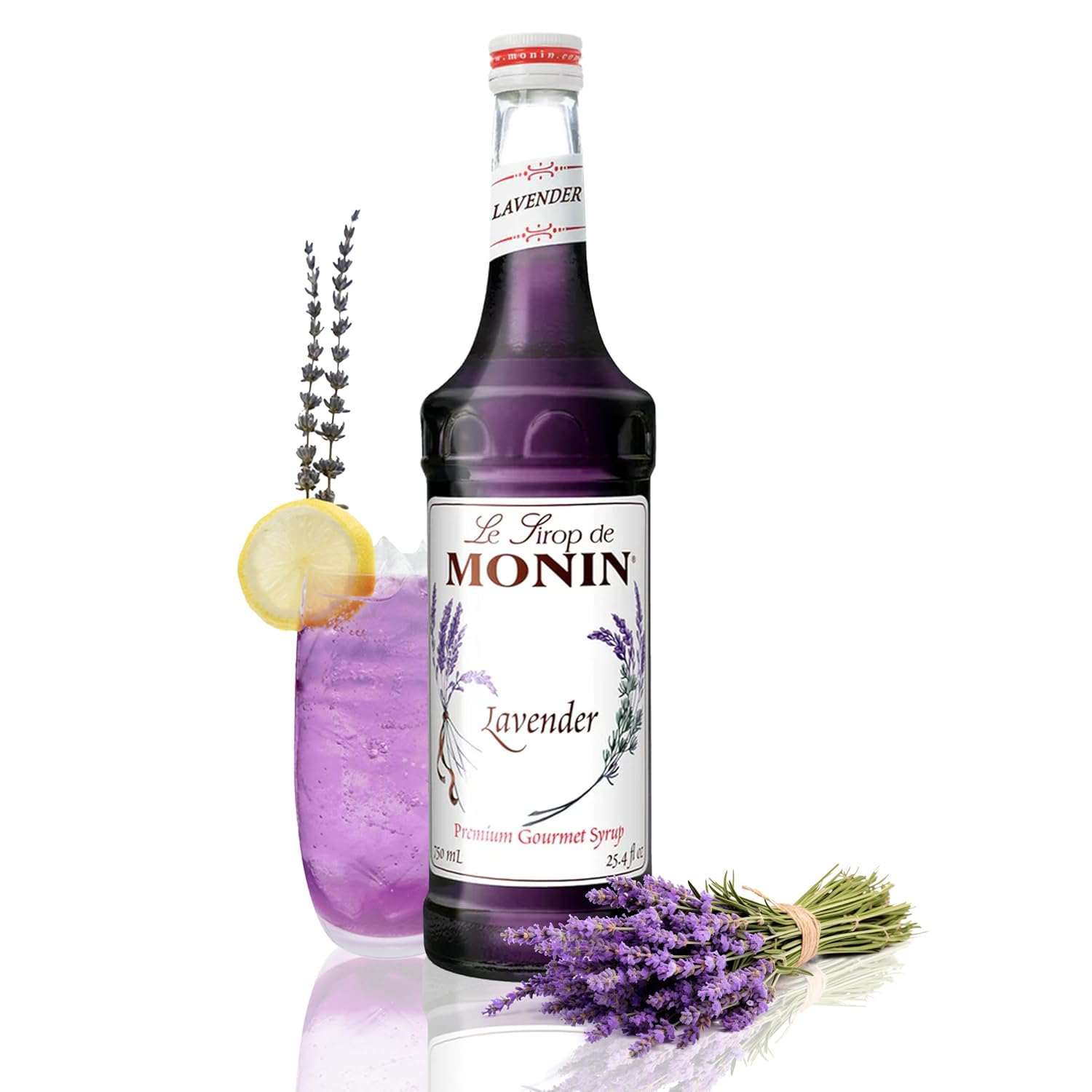 Monin - Lavender Syrup, Aromatic and Floral, Natural Flavors, Great for Cocktails, Lemonades, and Sodas, Non-GMO, Gluten-Free (750 ml)