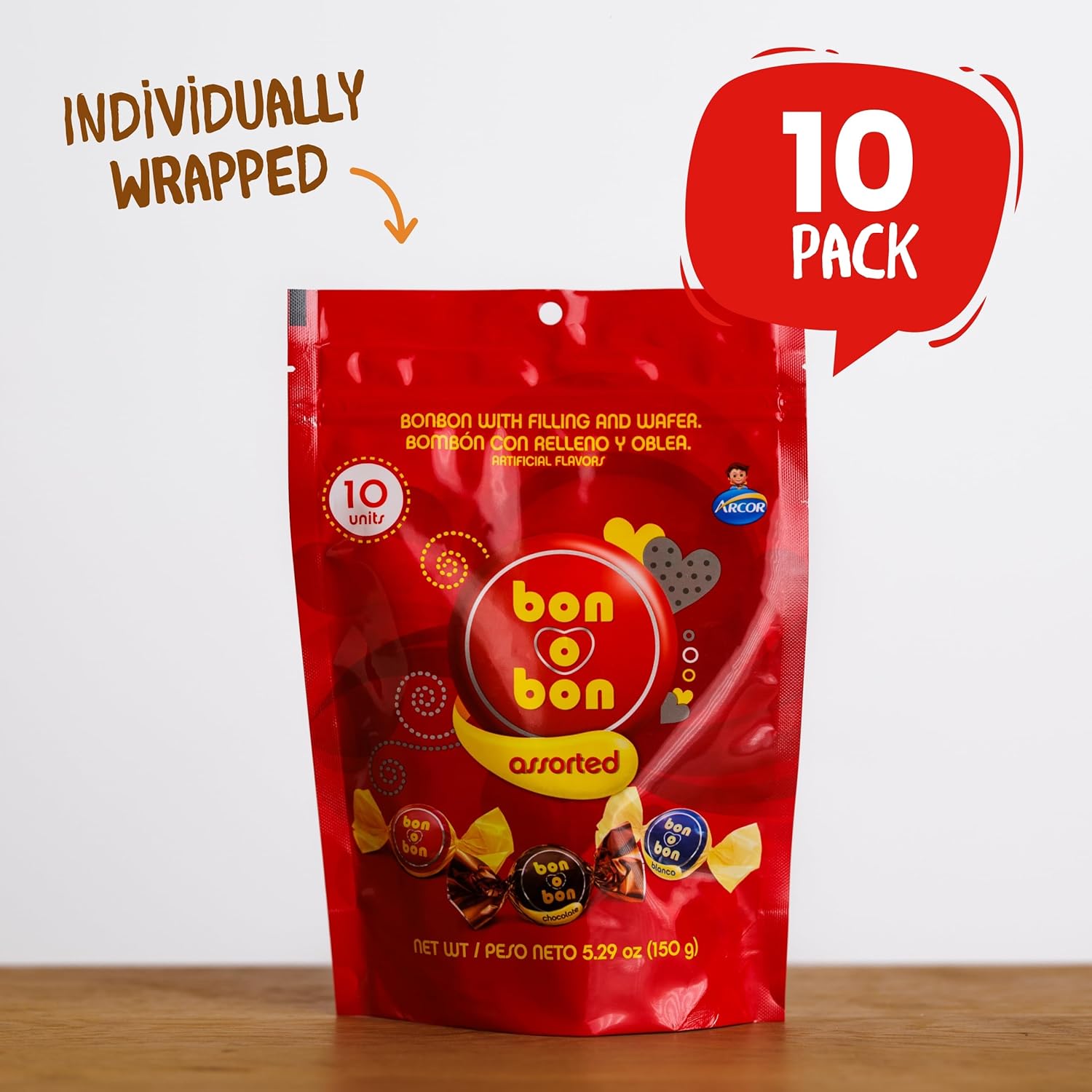 Bon o Bon Chocolate Truffle Mix, Milk, Dark, &amp; White Chocolate Truffles with a Smooth Peanut Filling, 5.29 oz