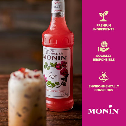 Monin - Rose Syrup, Gluten-Free, Non-GMO 750ml