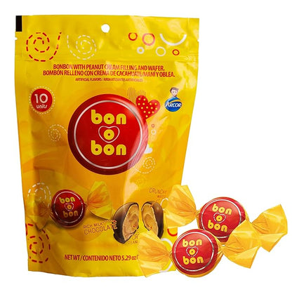 Bon o Bon Chocolate Truffle Mix, Milk, Dark, &amp; White Chocolate Truffles with a Smooth Peanut Filling, 5.29 oz