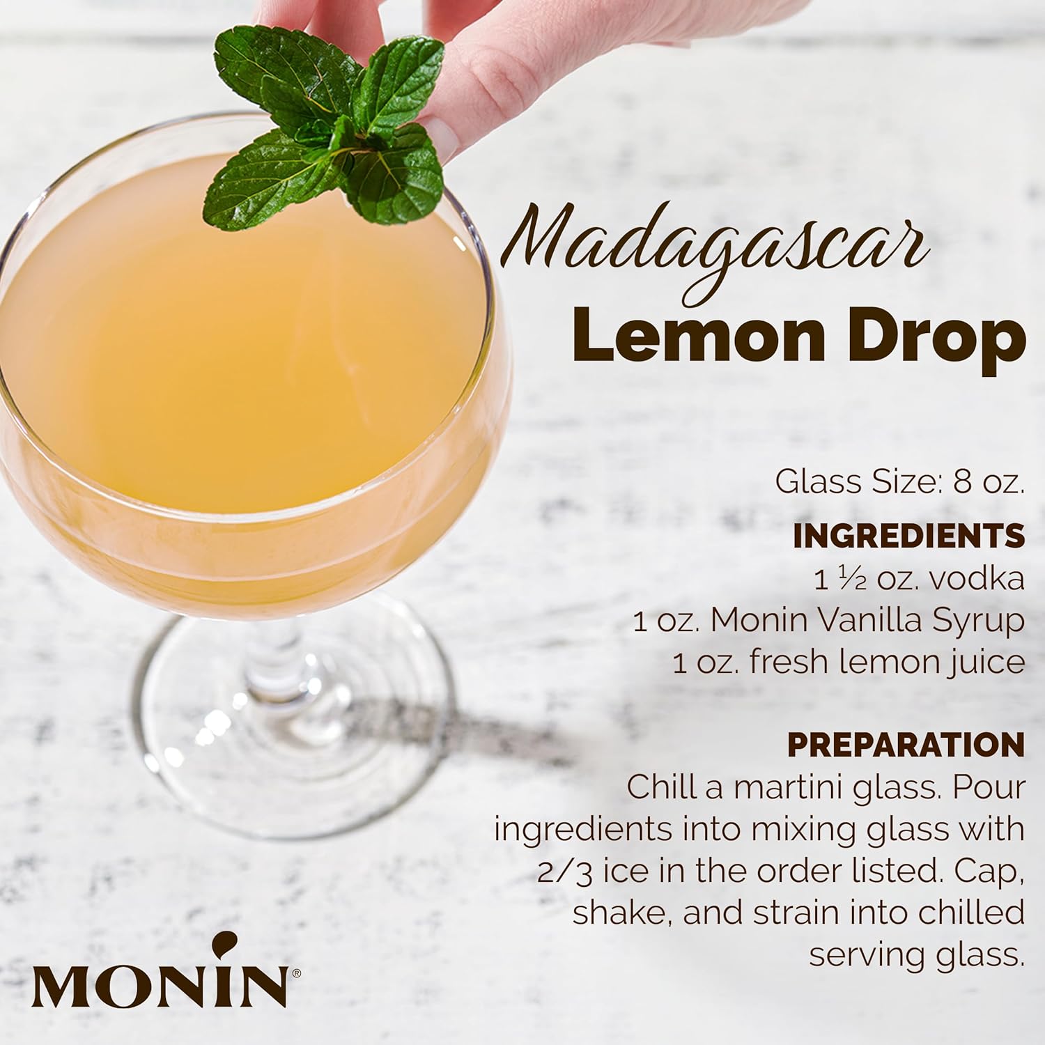 Monin - Vanilla Syrup, Versatile Flavor, Great for Coffee, Shakes, and Cocktails, Gluten-Free, Non-GMO (750 ml)