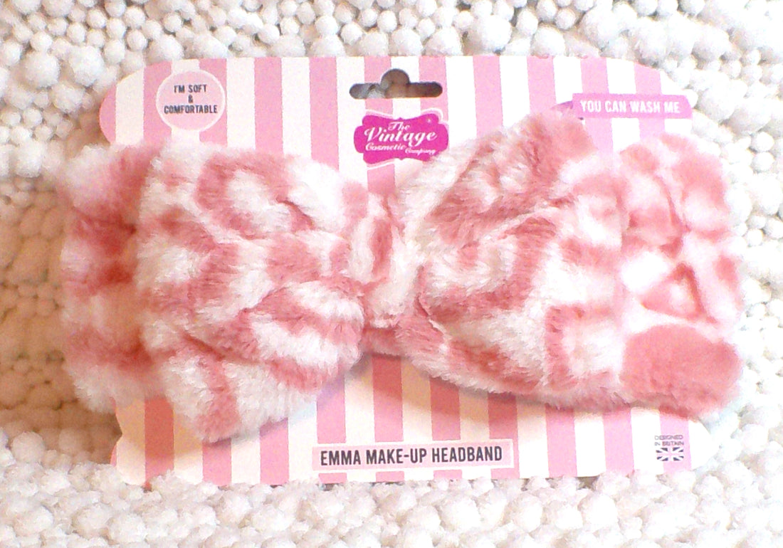 Vintage Cosmetic Headbands (Emma - Dark Pink/White, One Size)