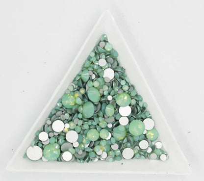 White Opal Glass 3D Nail Art Rhinestones ss3 ss4 ss5 ss6 ss8 ss10 ss12 ss16 ss20 ss30 ss34 Crystal Nails Non HotFix Decorations