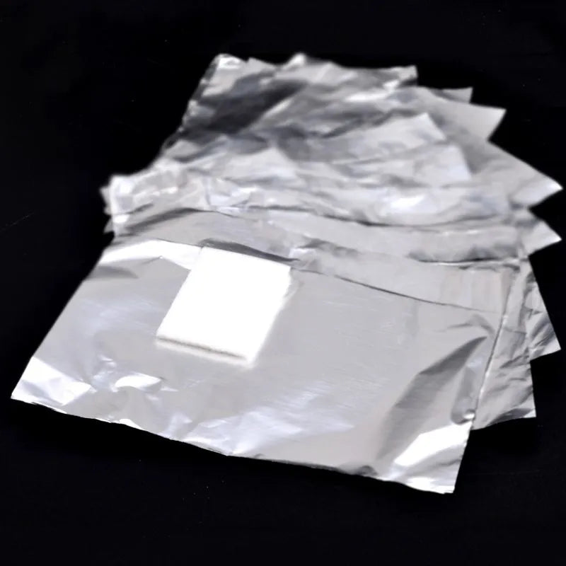 50/100Pcs/Bag Aluminium Foil Nail Art Soak Off Polish Nail Removal Wraps Nail Towel Gel Polish Remover Manicure Tool