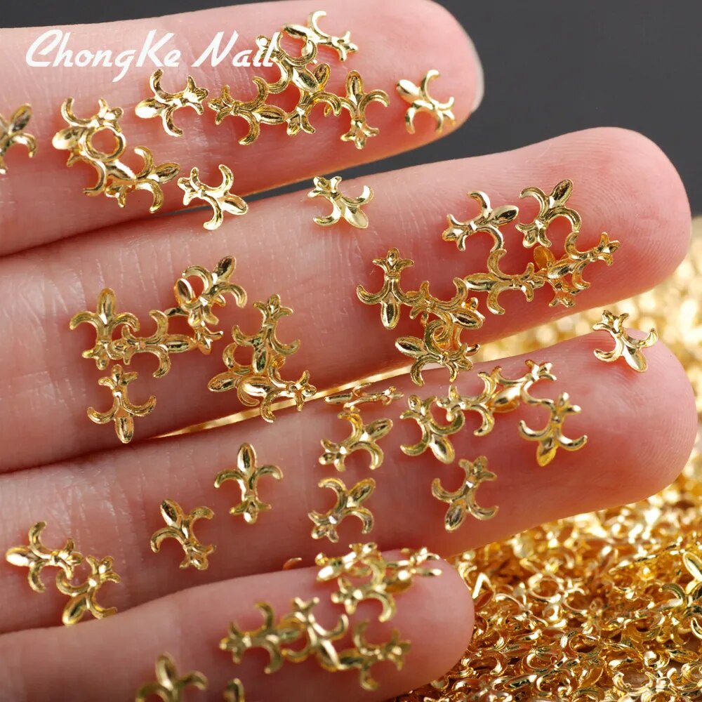 Anchor Shape Beauty Nail Gold Plating 500pcs/Pack Metal Stud Nails Art Rivet Charms Nails Accessories Decorations