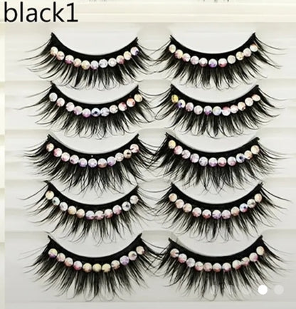 3D Eyelashes with Shiny Rhinestones