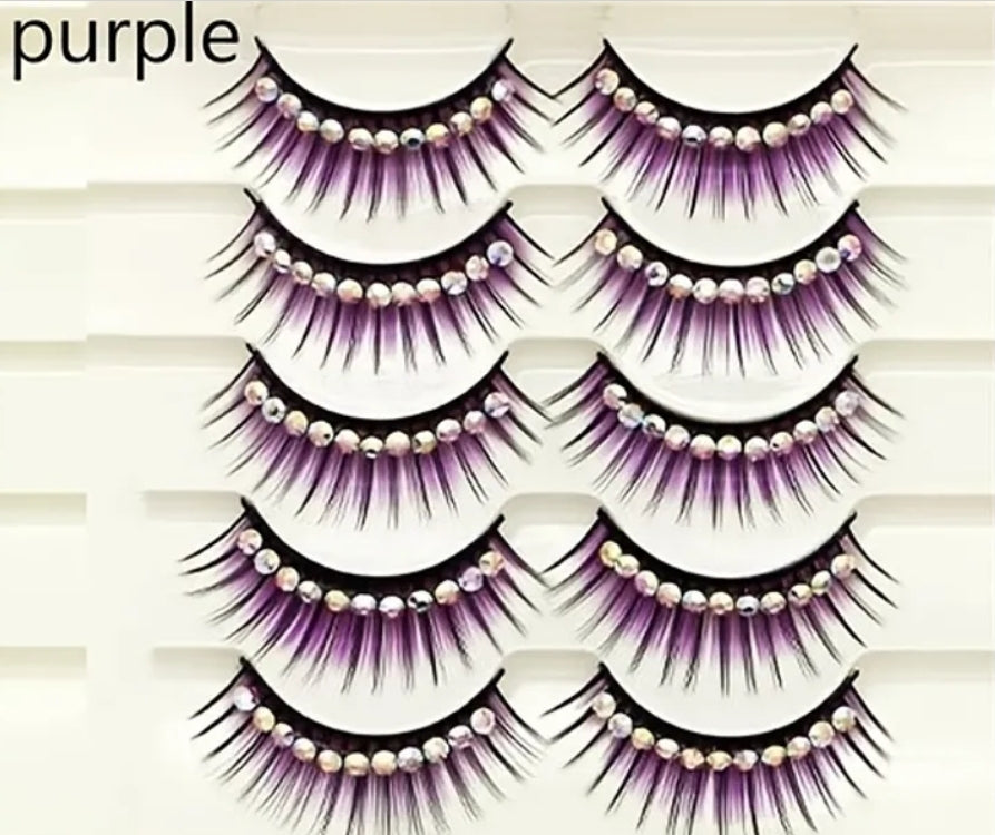 3D Eyelashes with Shiny Rhinestones