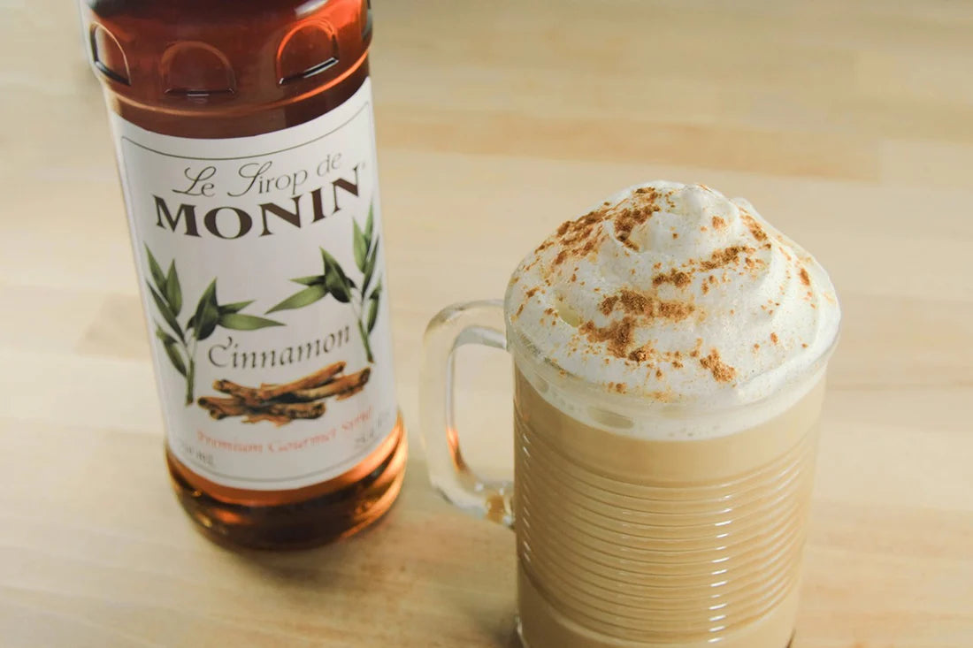 Monin - Cinnamon Syrup, Sweet and Spicy Taste of Cinnamon, Versatile Flavor, Natural Flavors, Great for Coffees, Cocoas, Ciders, and Cocktails, Non-GMO, Gluten-Free (750 ml)