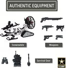 United States Army Action Figures &amp; Kids Snowmobile Military Toys Set w/ Snow Mobile,