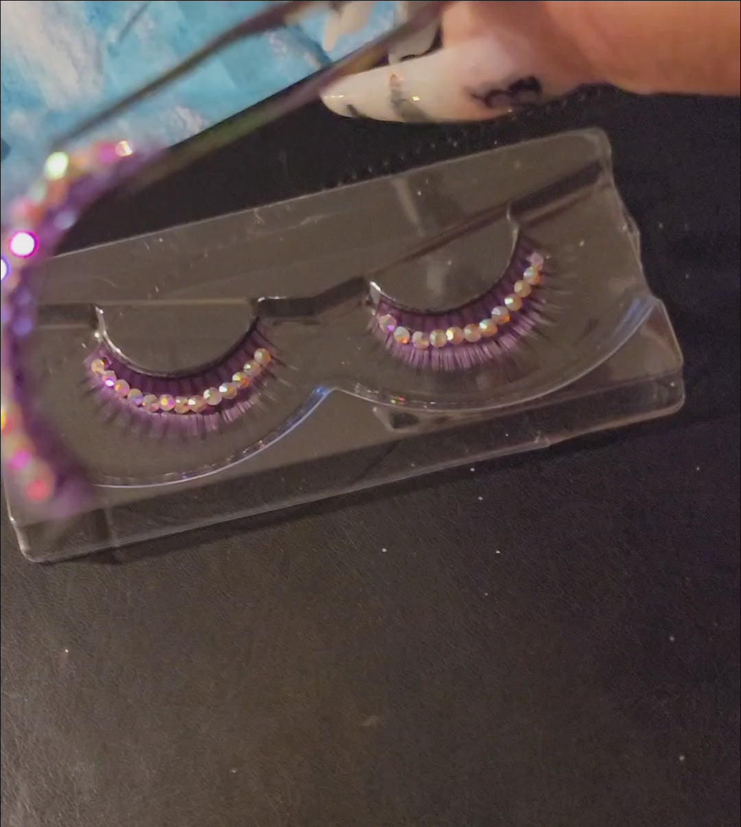 3D Eyelashes with Shiny Rhinestones