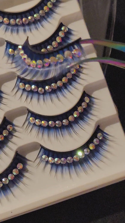 3D Eyelashes with Shiny Rhinestones