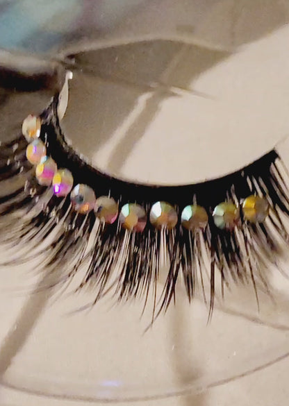 3D Eyelashes with Shiny Rhinestones